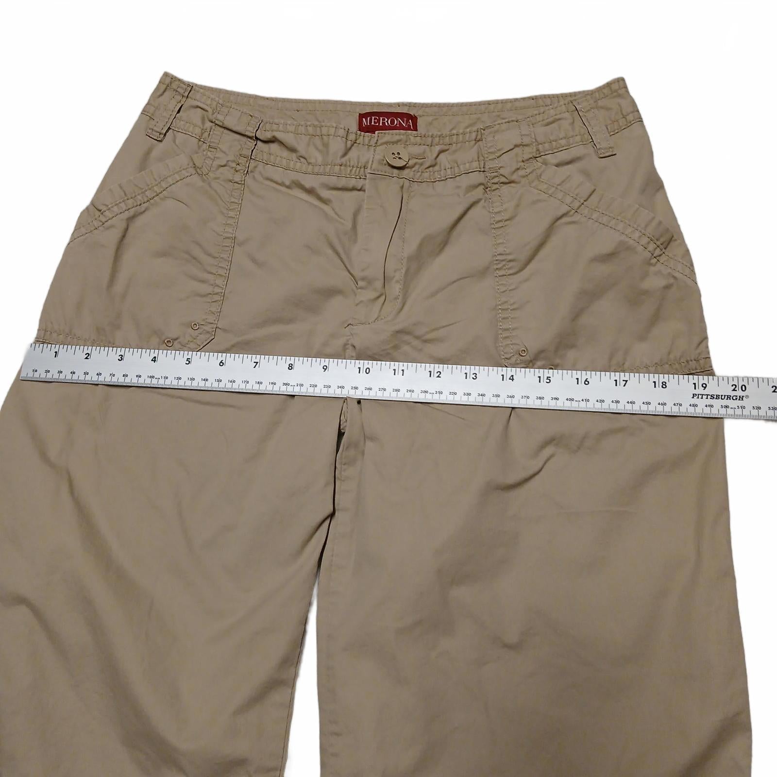 Merona Womens Sz 4 Beige Tan Comfortable Capris Cotton 29.5 x 20.5