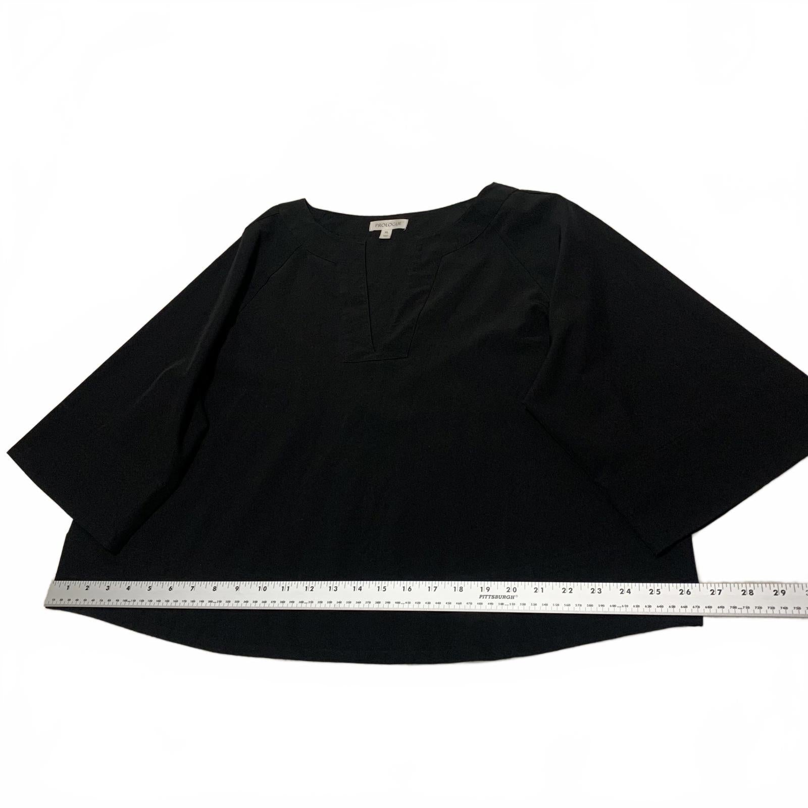 Prologue Women's Size X Large Black V-Neck Crop Top Minimalist Oversized