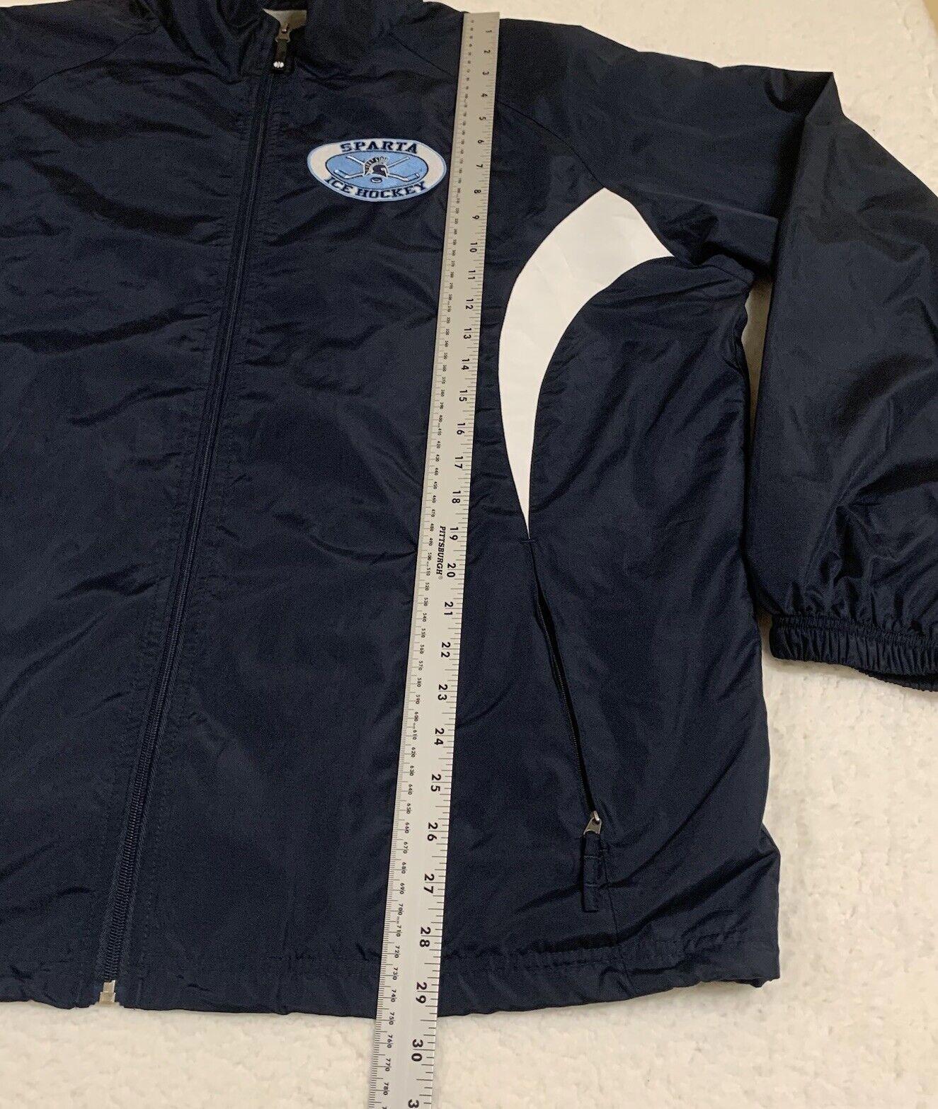Holloway Lined Jacket Windbreaker Men's L Navy Sparta Ice Hockey Full Zip Up