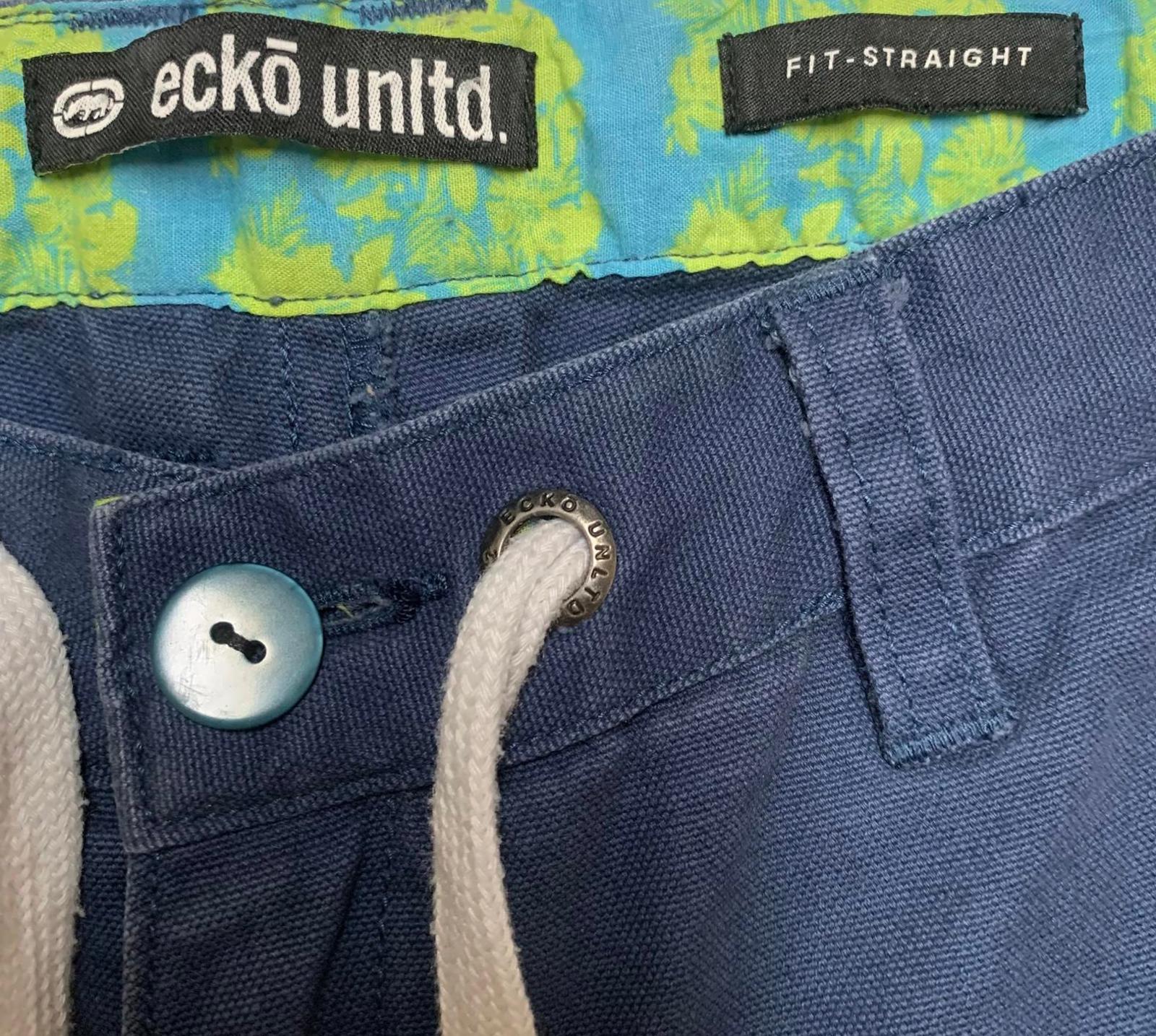 Ecko Unltd. Men's See Measurements Blue Fit-Straight Casual Pants Navy Blue