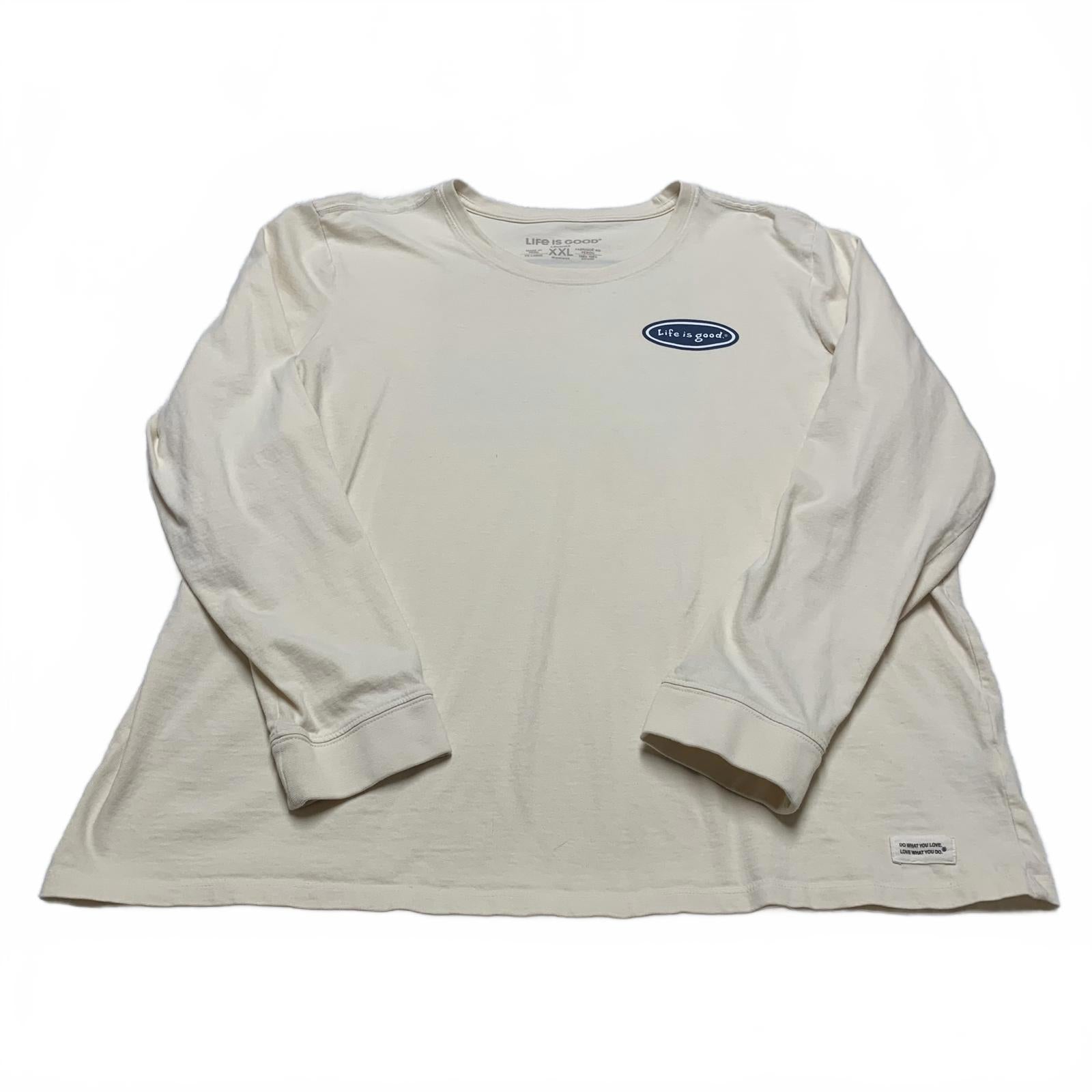 Life is Good Women's XXL Beige Long Sleeve Tee - Get Outta Town Design