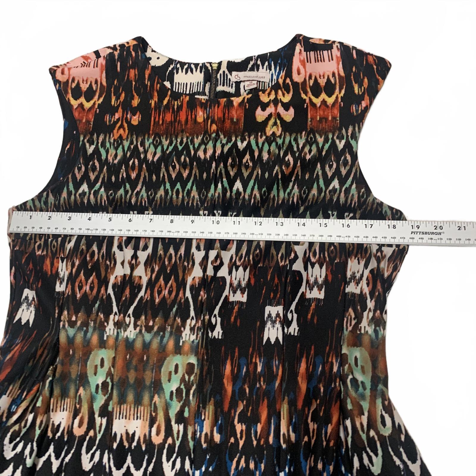VTG db Womens Sz 14 Abstract Vibrant Patterned Summer Dress Sleeveless