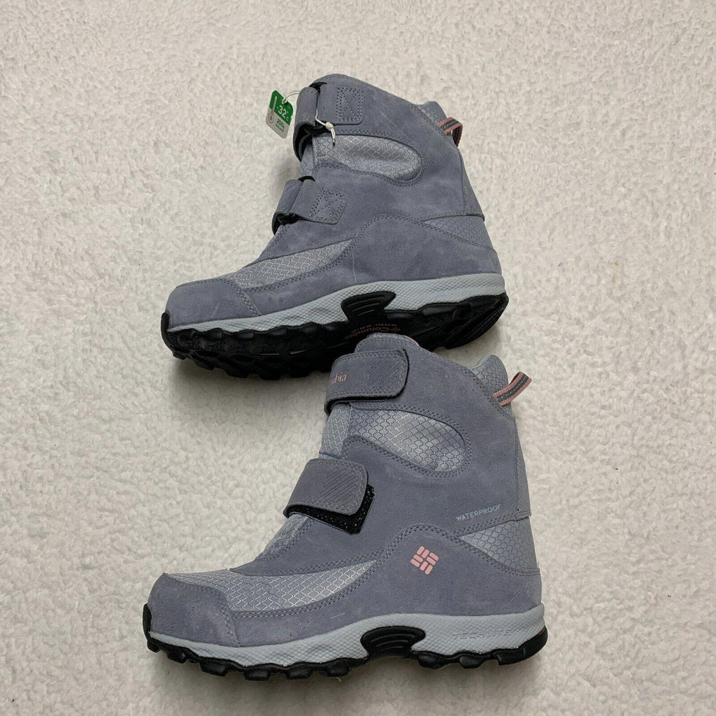 Columbia Youth Snow Boots Size 5 Waterproof Winter  Omni-Grip  Gray Pink