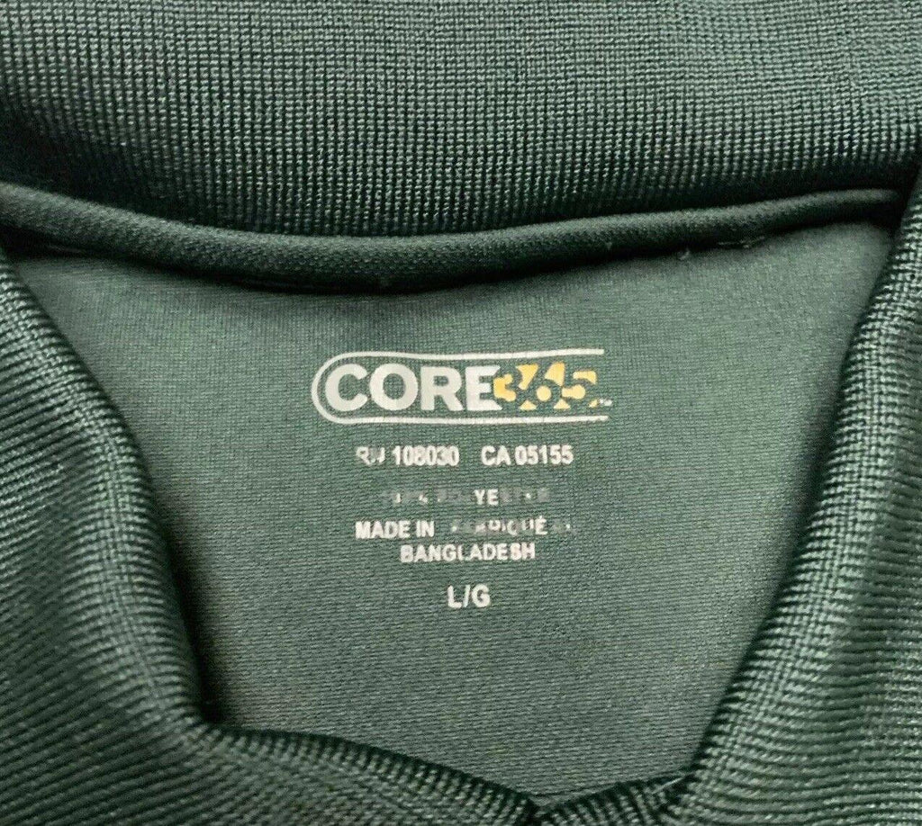 Core 365 Mens Sz Large Green Dri-Fit Polo Shirt Moisture Wicking Anti Microbial