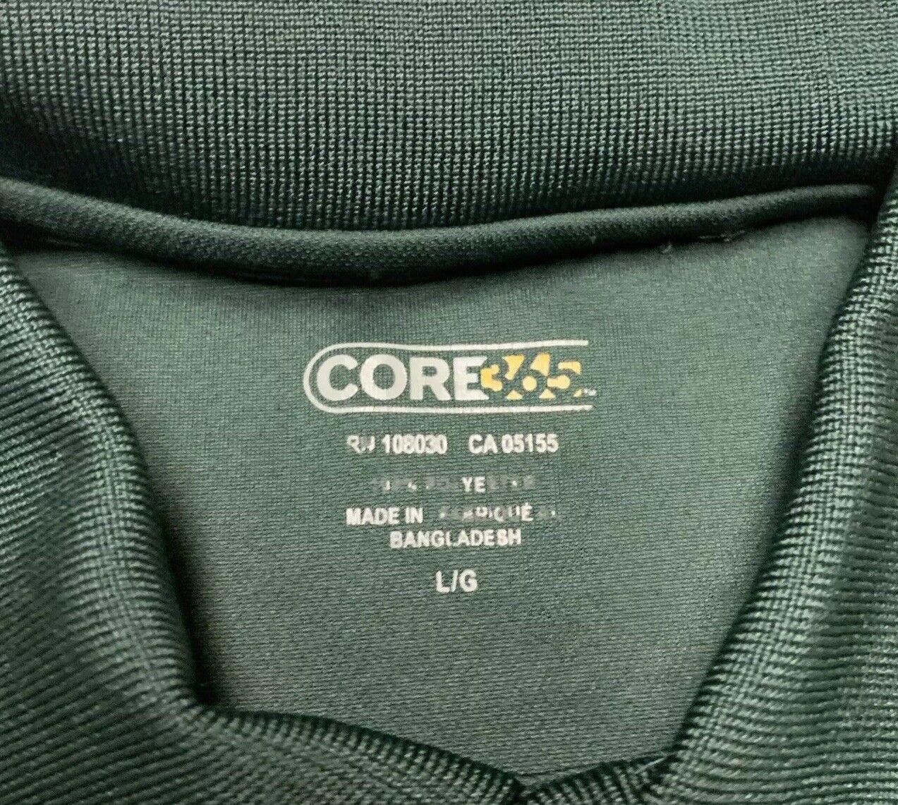 Core 365 Mens Sz Large Green Dri-Fit Polo Shirt Moisture Wicking Anti Microbial