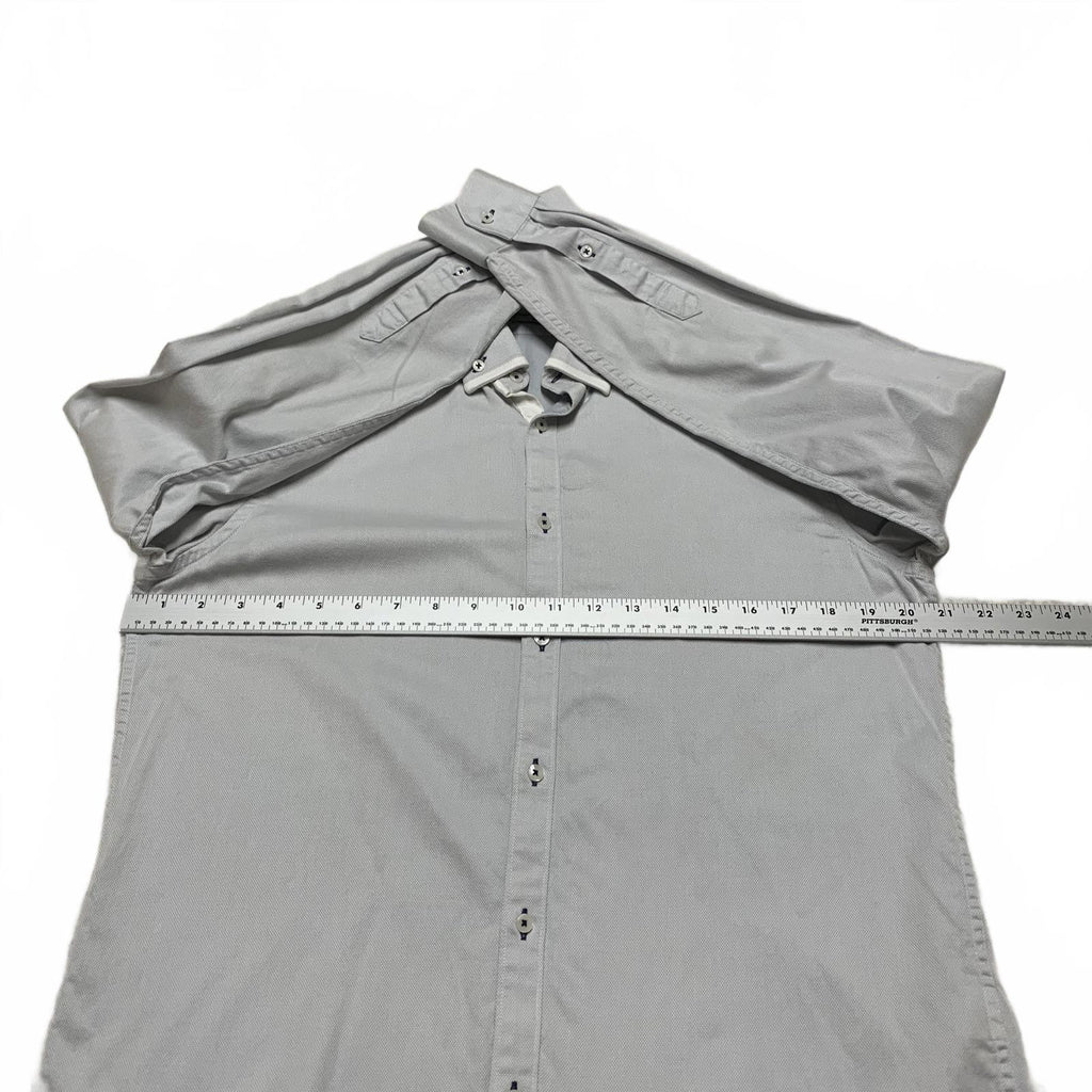Blackberrys Mens Size L/40 Blue Gray Slim Fit Dress Shirt 2 Ply Ultra