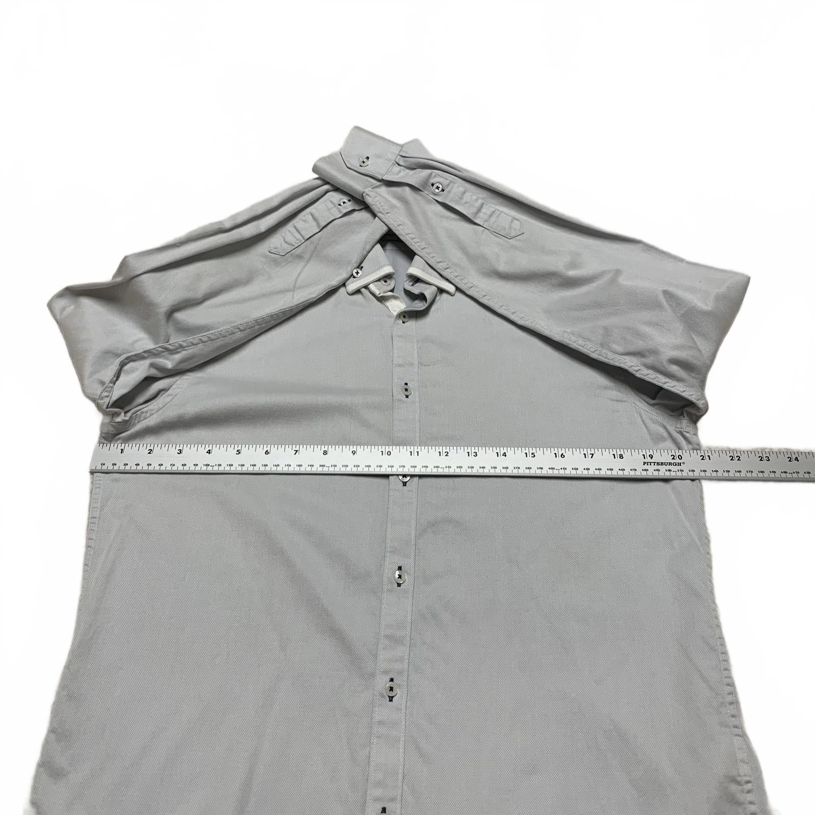 Blackberrys Mens Size L/40 Blue Gray Slim Fit Dress Shirt 2 Ply Ultra