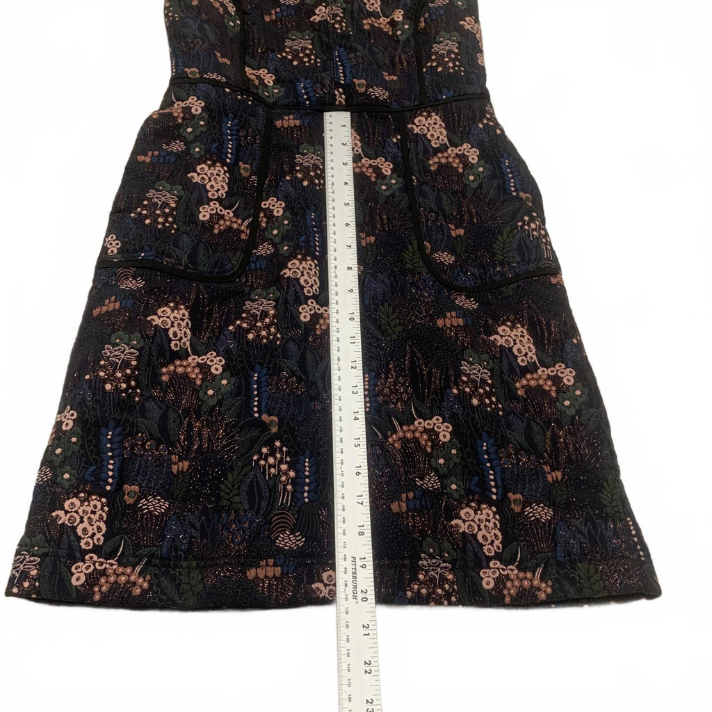 Ann Taylor Petite Women's Size 0P Black Floral Pattern Sleeveless Mini Dress