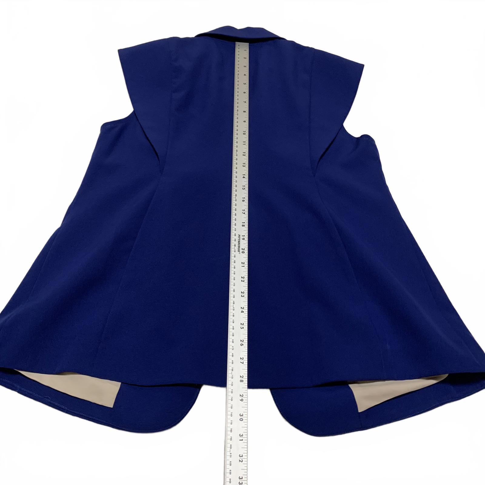 Tailored Women's Sleeveless Lined Royal Blue Blazer Jacket