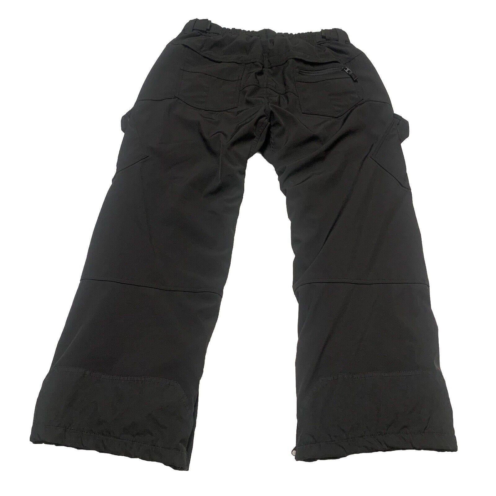 Gerry Snow Ski Pants  Black XL EG Fleece Lined Stretch Pockets Adjustable Waist