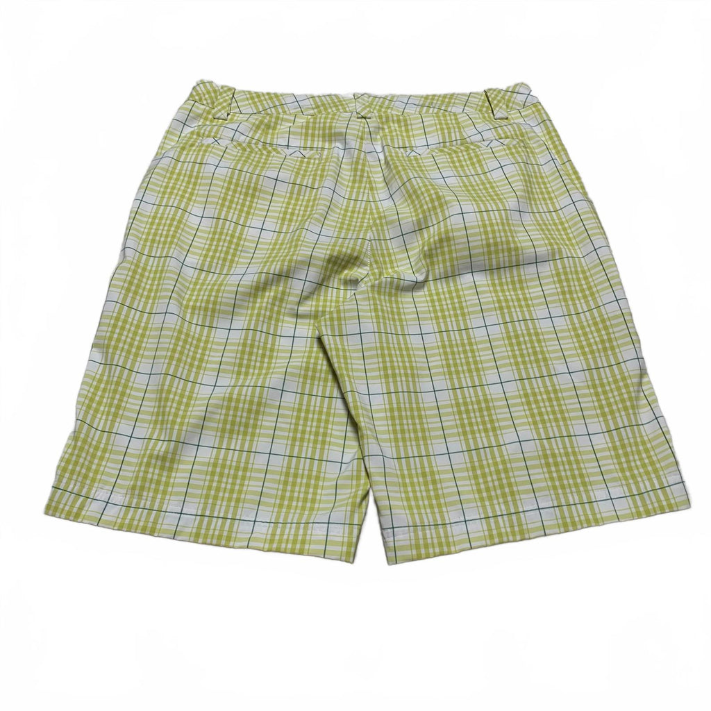 Cobra Puma Golf Mens Sz W 32 Green Plaid Summer Shorts W33.5