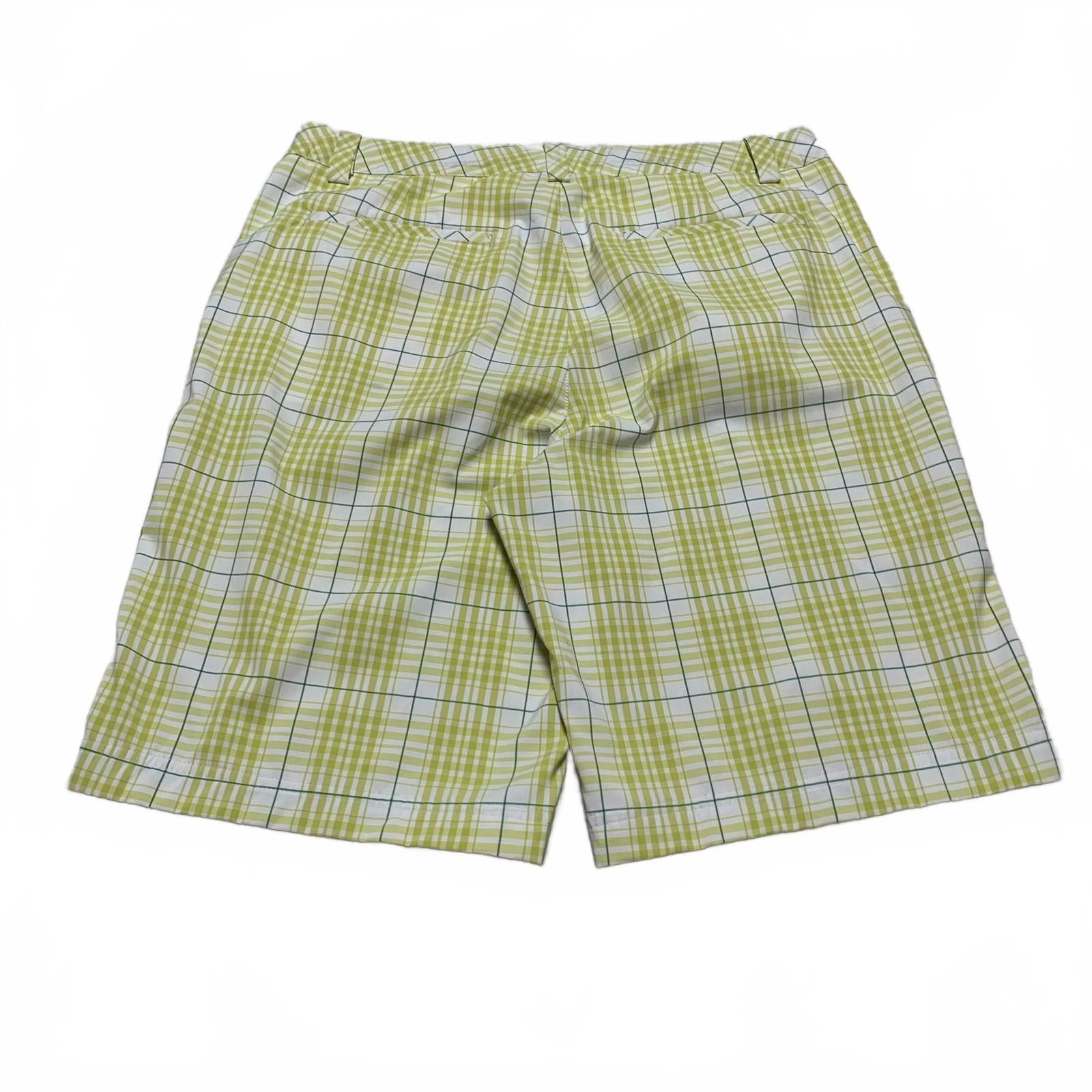 Cobra Puma Golf Mens Sz W 32 Green Plaid Summer Shorts W33.5