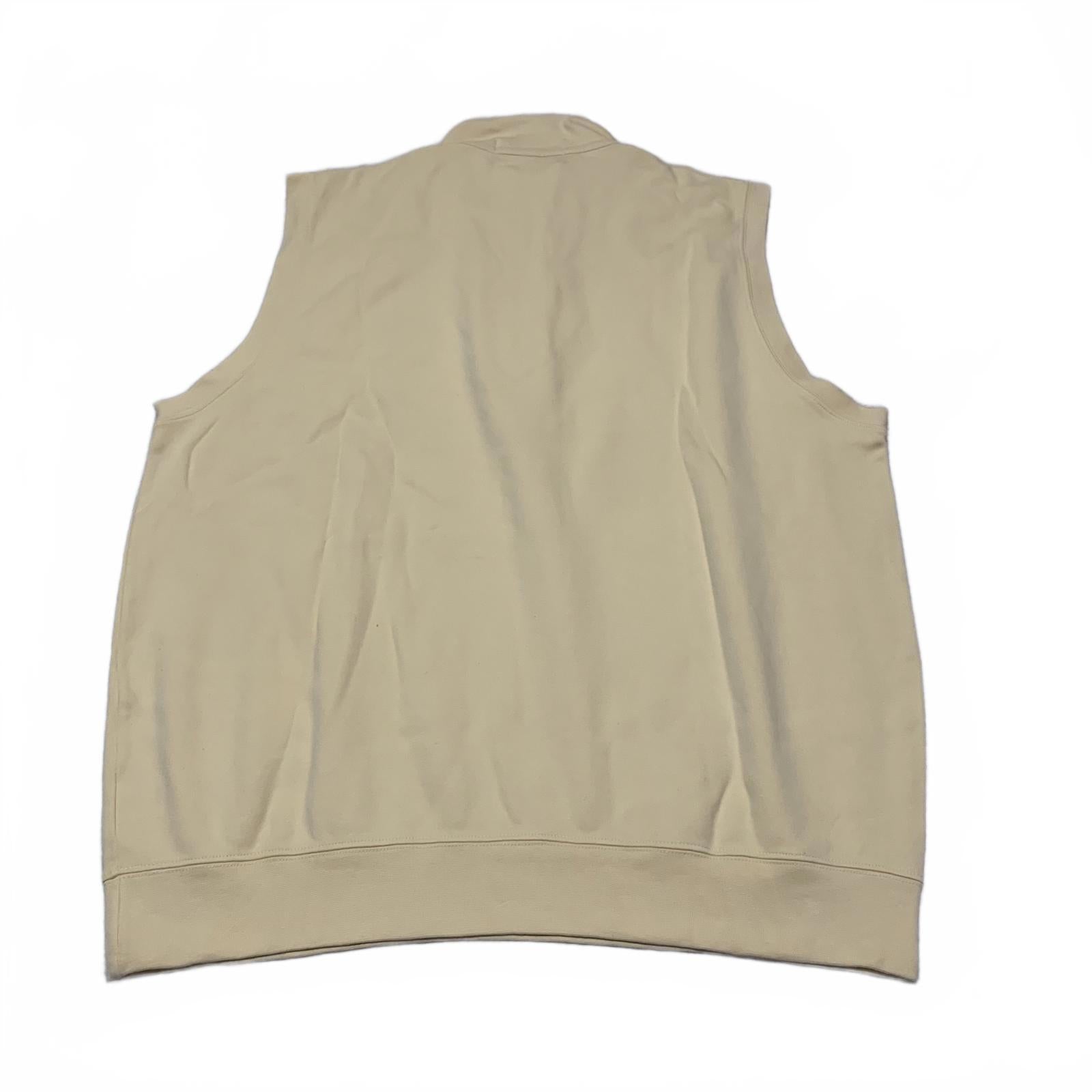 Fairway & Greene Men's Size L Beige Yellow Sleeveless Vest Zip Pima Cotton Peru