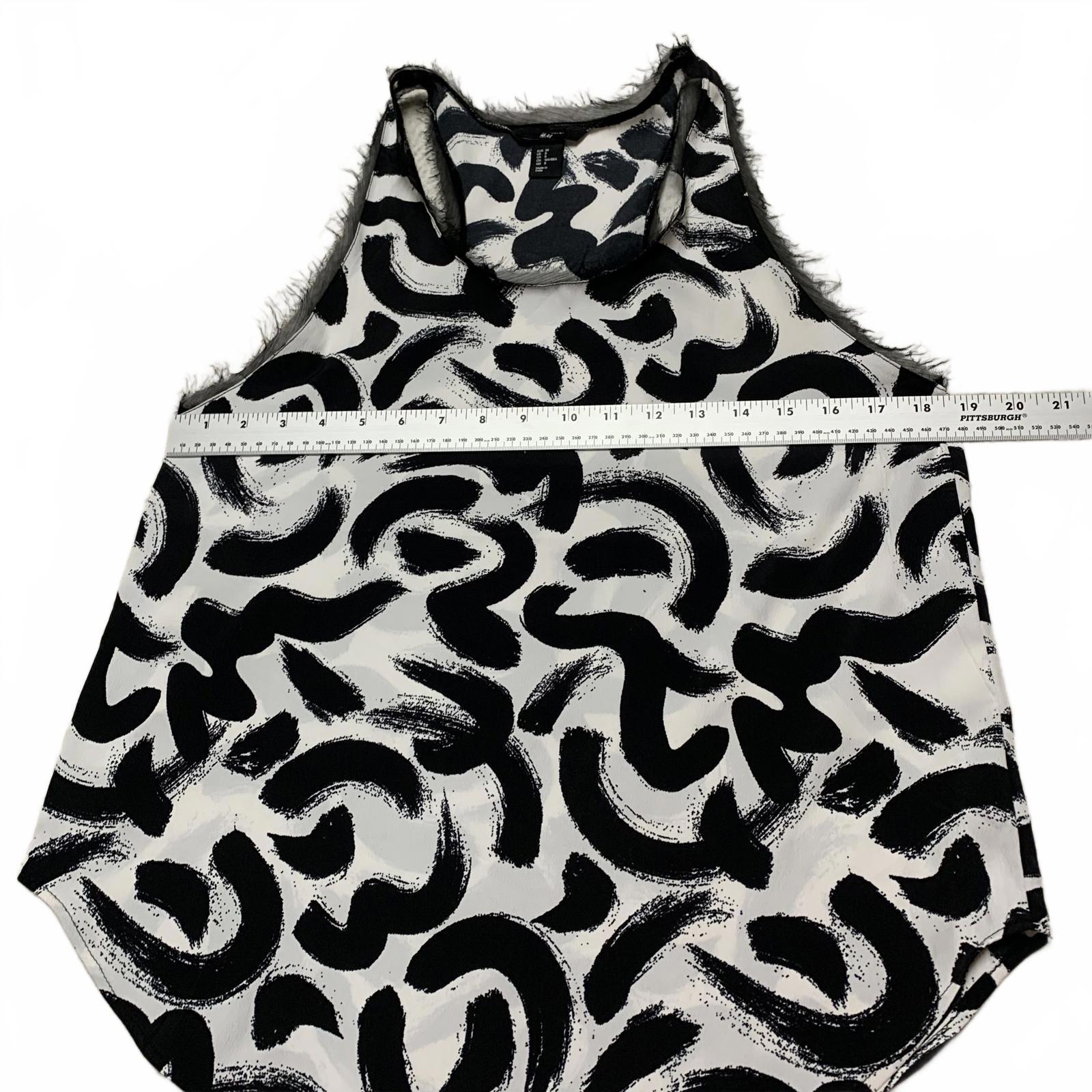H&M Womens Size 8 Black White Abstract Print Women's Tank Top