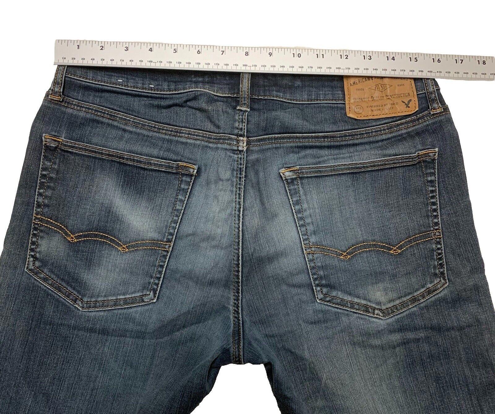 American Eagle Outfitters Straight Jeans Men's 32/34 Blue Dark Wash Flex Denim