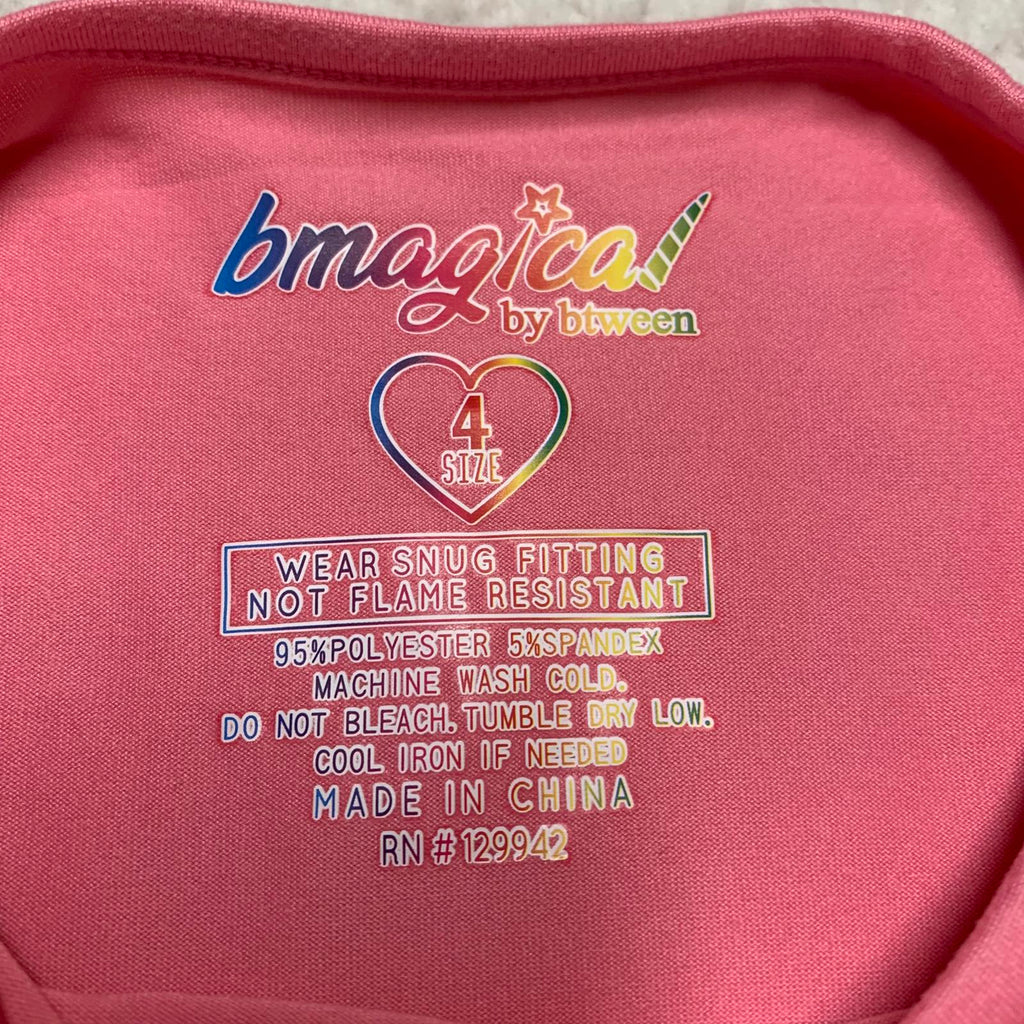 Bmagical by BTween Girls Size 4 Pink Pajama Top Uniform Graphics