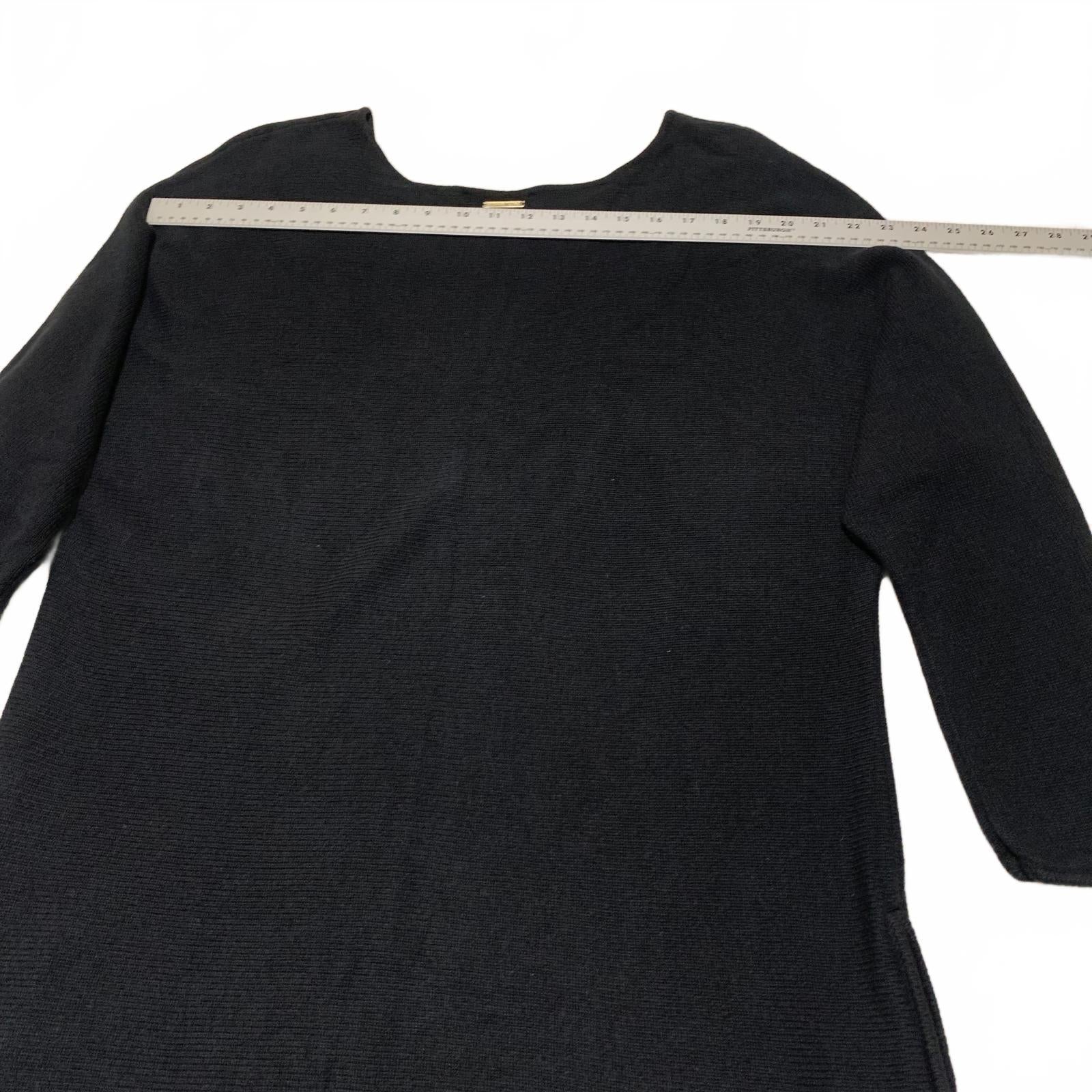 Michael Kors Women's Black Plus Size 1X  Knit Top Tunic Sweater High Low Hem