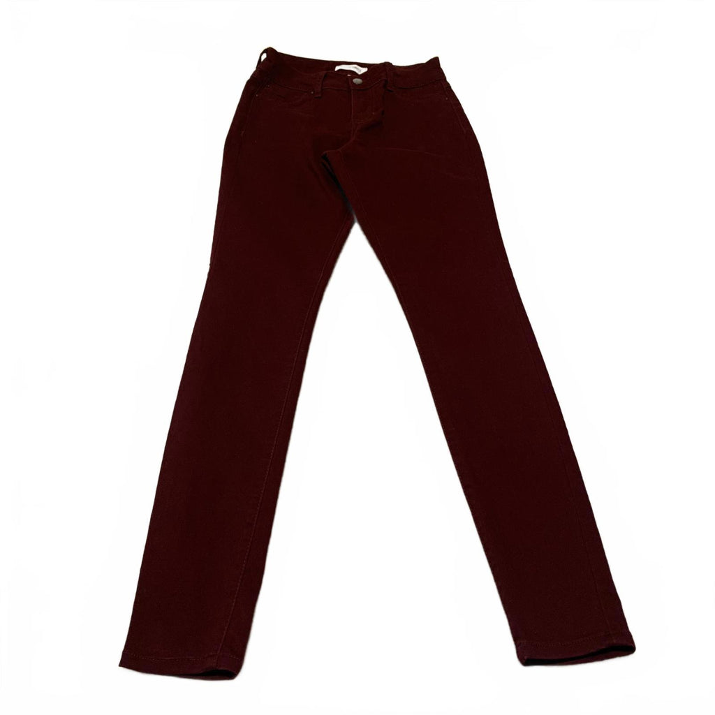 Blue Spice Women's Jeans Size 1  Junior Fit Stretch Skinny Burgundy W26x29.5L