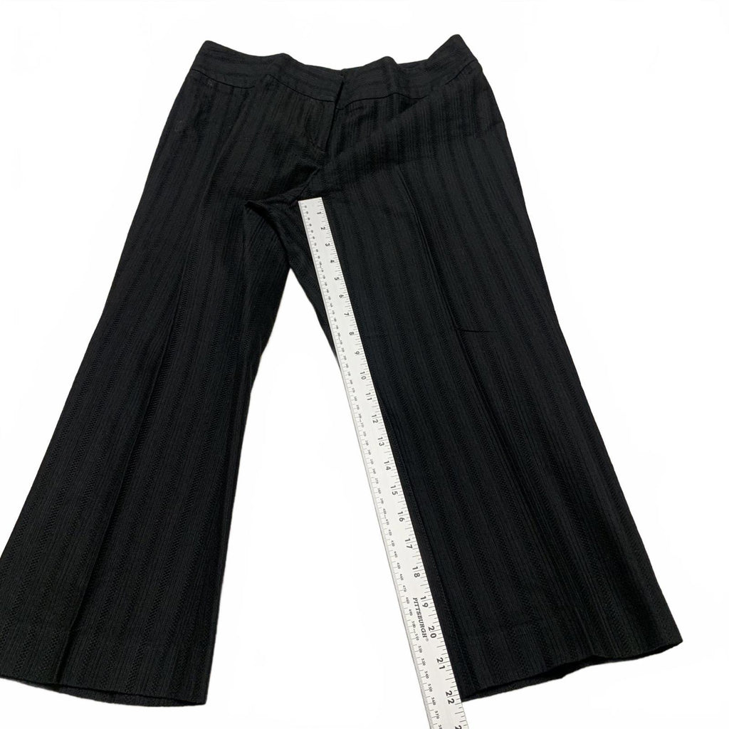 Ann Taylor Women's Petites Size 10P or 12P Black Striped Cropped Pants W 30 x 22