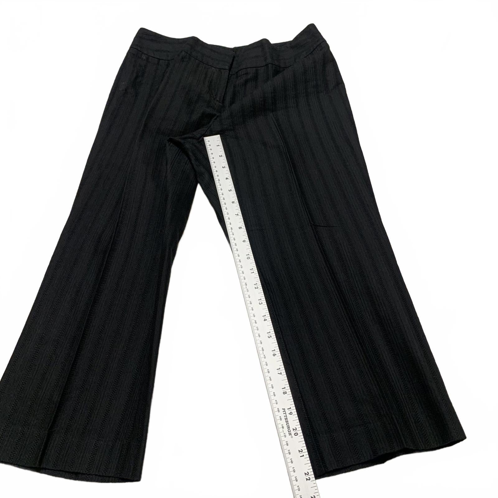 Ann Taylor Women's Petites Size 10P or 12P Black Striped Cropped Pants W 30 x 22