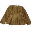 Harvé Benard Women's Size M/L Quilted Zip Jacket Mustard Gold Paisley Pattern