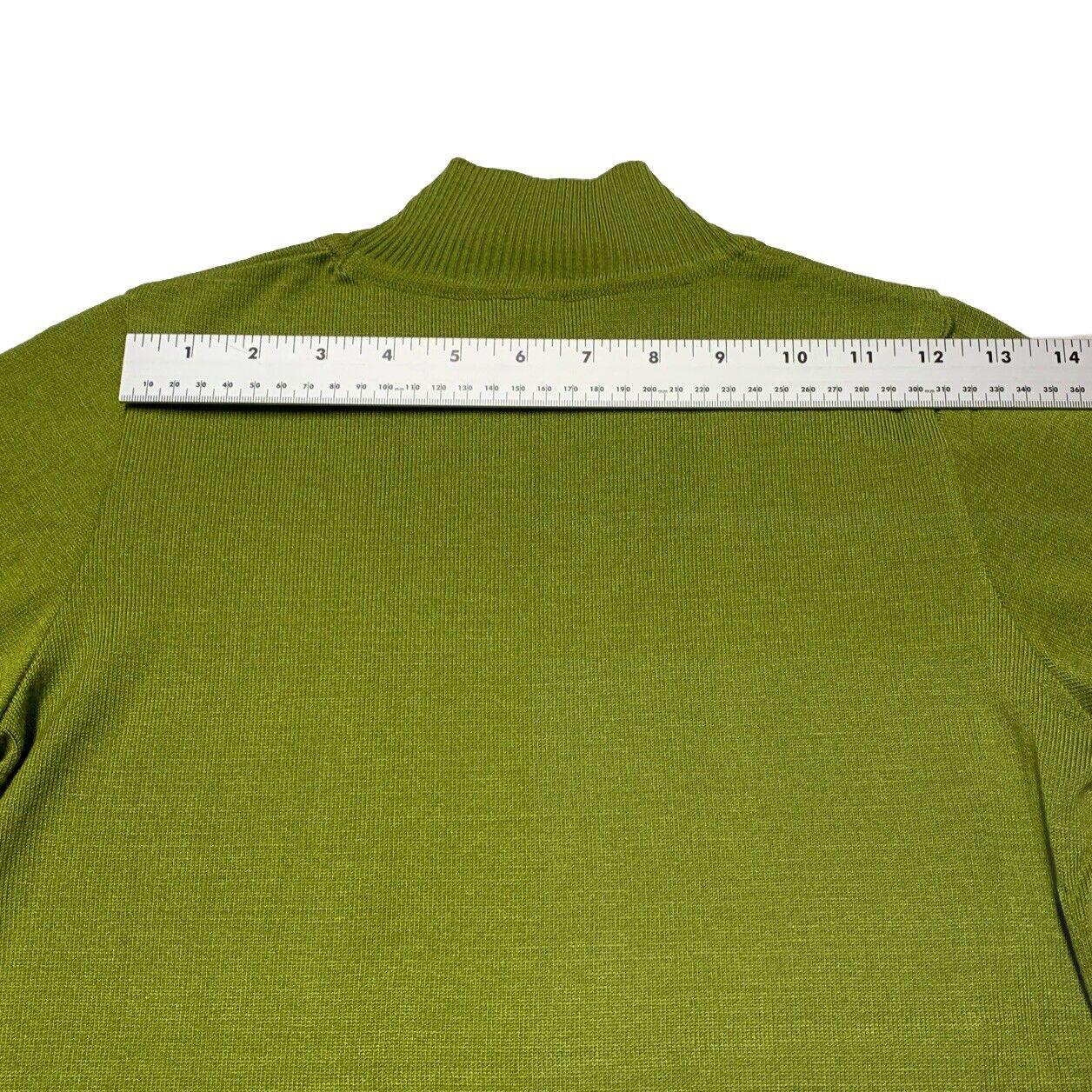 Of White Women’s Size 38 Lime Green  Half Sleeve Mock Neck Shirt Stretch Top