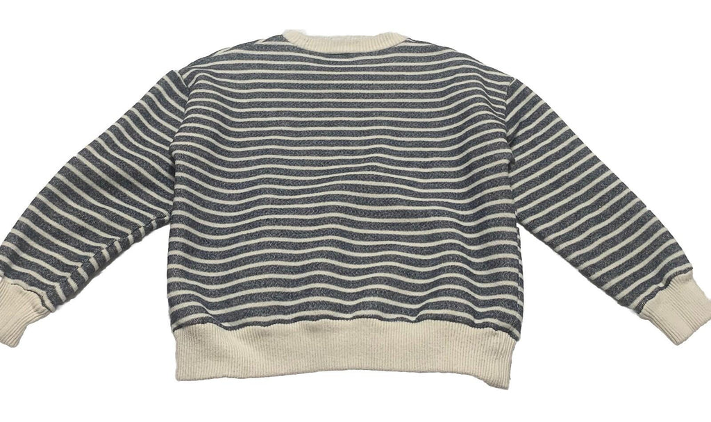 Zara Womens Size M Blue Beige Cropped Long Sleeve Sweater Top Loungewear