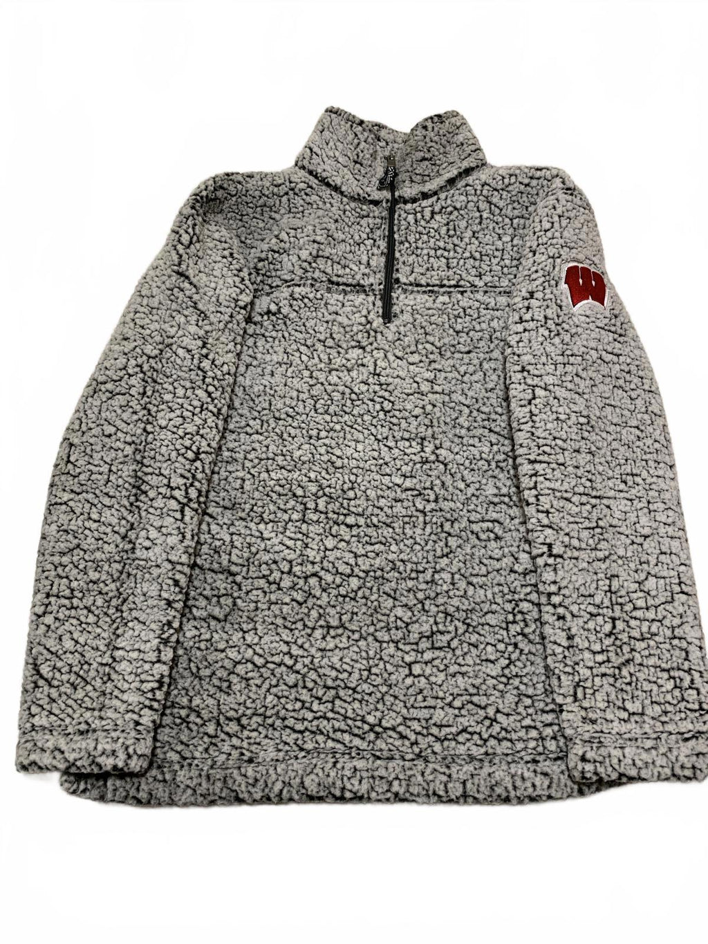 Boxercraft Men's Size M Gray Sherpa Fleece Quarter-Zip Pullover Jacket