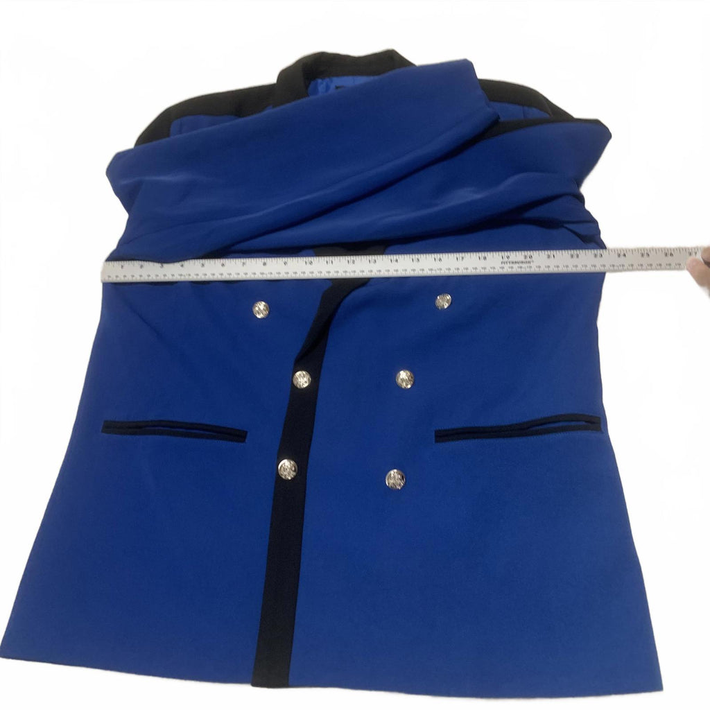 Blazer cruzado azul rey con botones plateados para hombre boohooMan talla 38