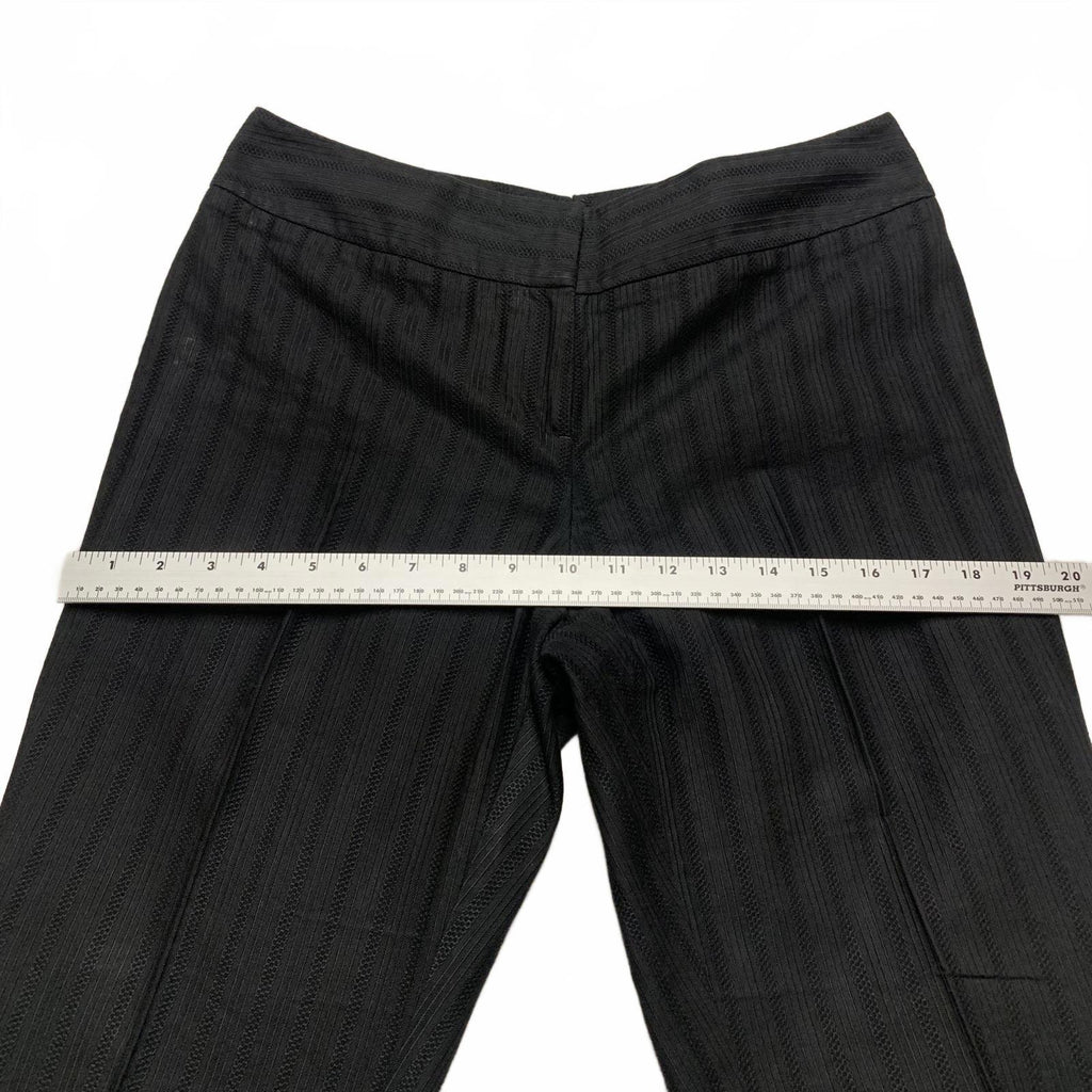 Ann Taylor Women's Petites Size 10P or 12P Black Striped Cropped Pants W 30 x 22
