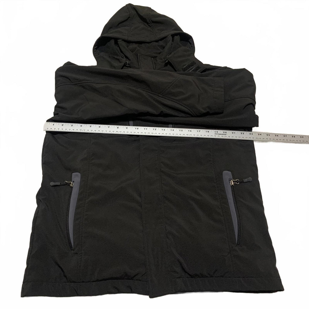 Snozu Performance Men's Size M Black Utility Jacket Hooded Coat Zip 4 Pockets