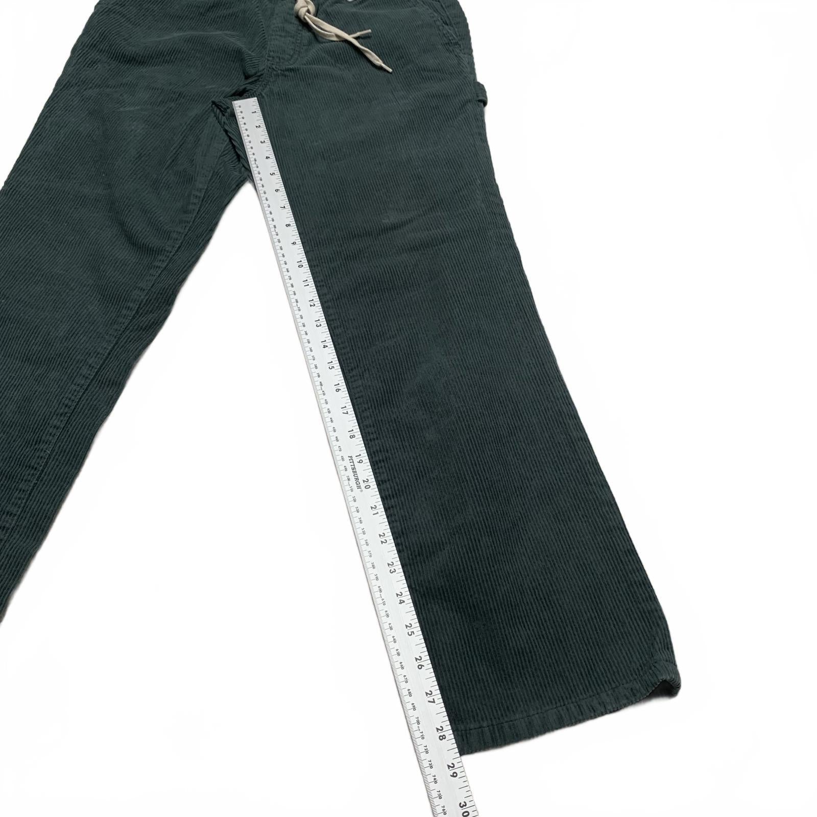 Pacsun Women's Size S Green Loose Fit Elastic Waist Corduroy Pants 30 X 28.75