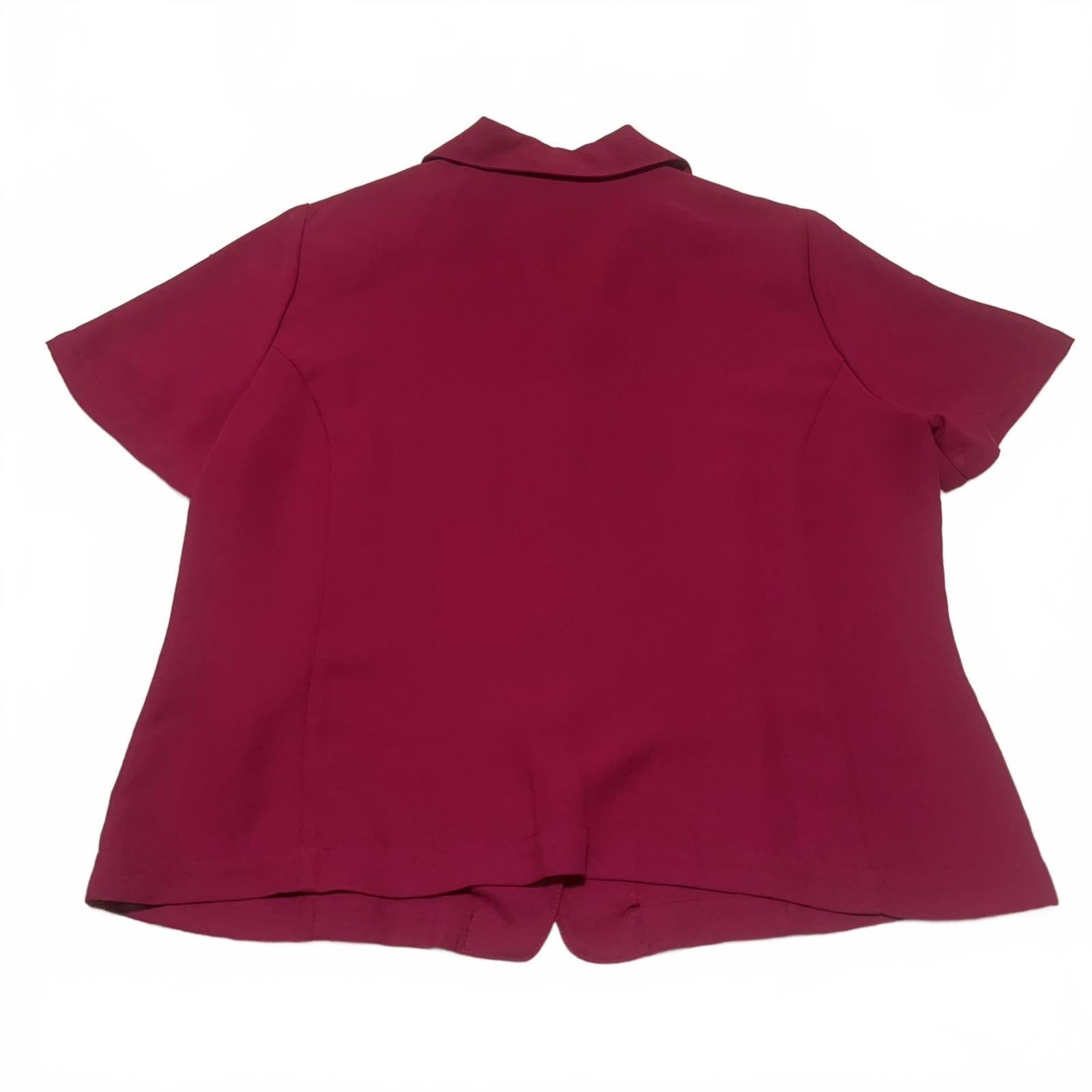 Liz Baker Women's Size 12 Fushia Short Sleeve Button-Up Blouse