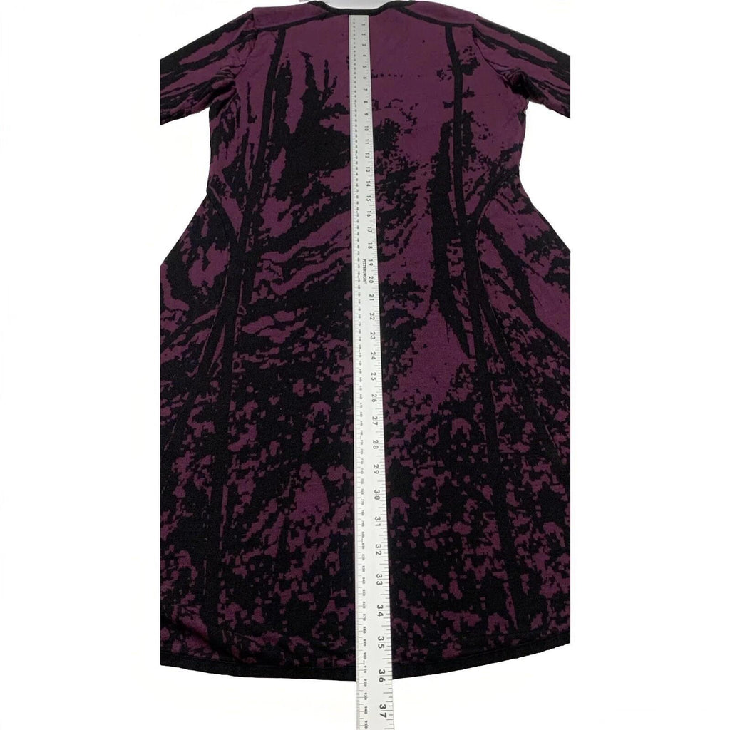 Simply Vera Vera Wang Women’s Size S Purple Black Dress Abstract 3/4 Sleeve Knee