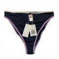 L*SPACE Women's Size XLarge Gray & Lilac Ribbed Bikini Bottoms