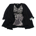 Style & Co Women’s PXL Black White Layered Tunic Top Belt Boho Festive