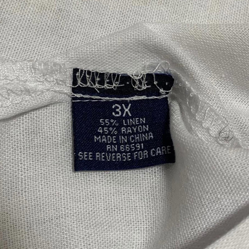 Vtg 90s Trust Men's 3X White Linen Rayon Short Sleeve  Casual Beach 3XL Shirt