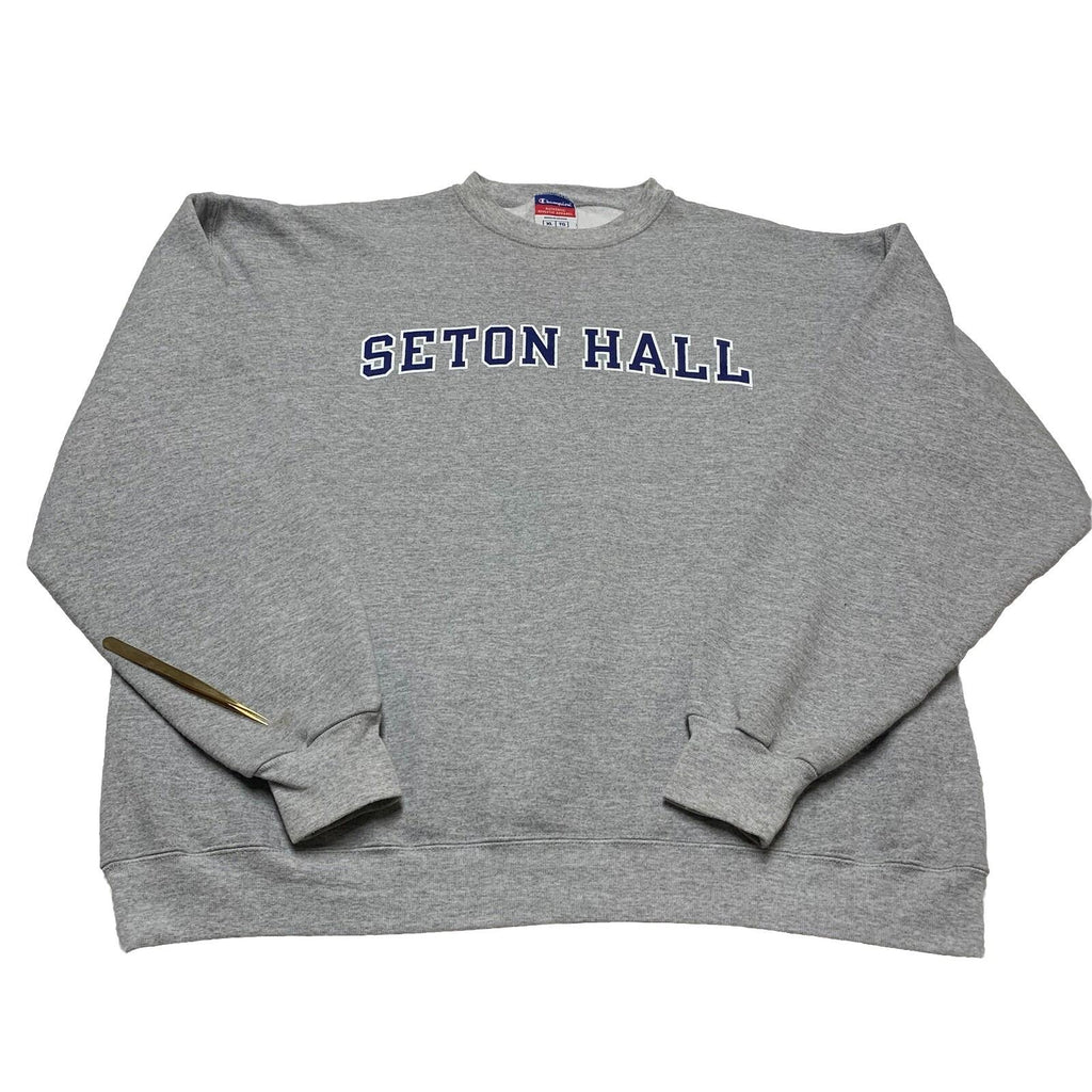 Champion Authentic Unisex Sweatshirt XL Gray Seton Hall University Crewneck
