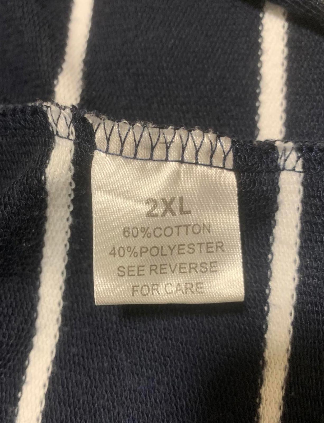 Galaxy Women's Size XXL Navy Blue White Striped Long Sleeve Shirt