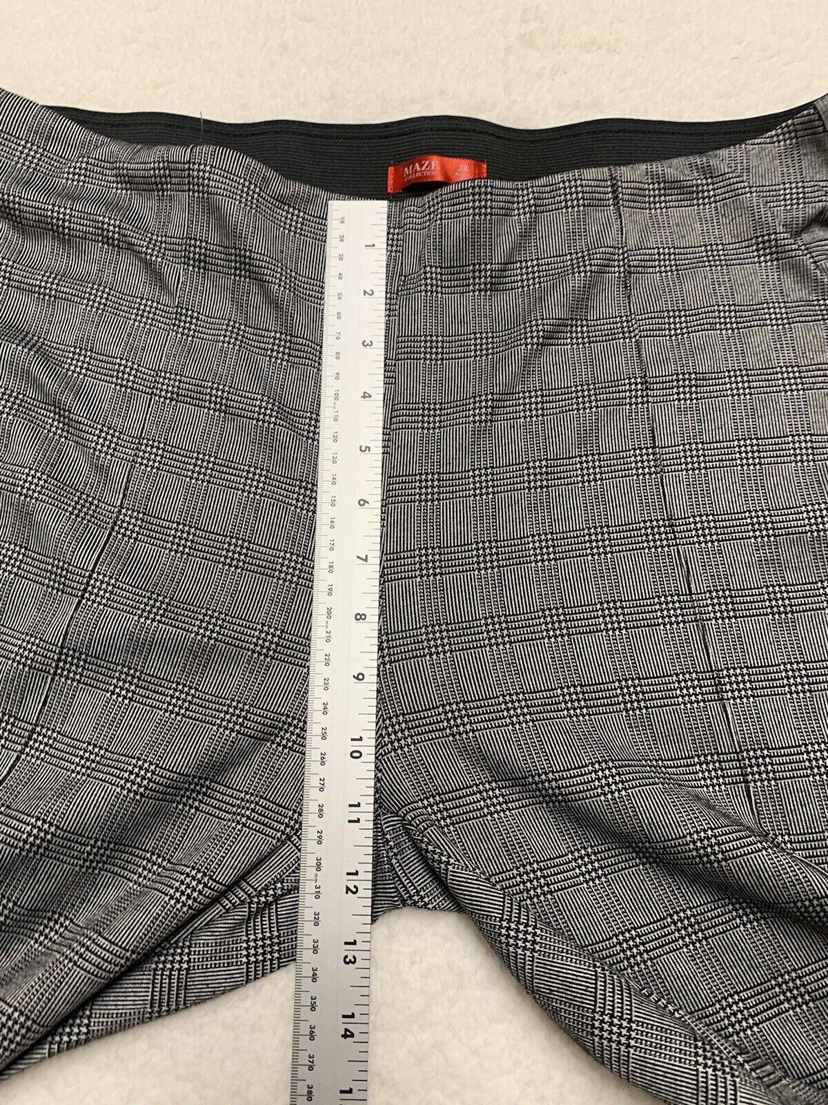 Maze Collection Pants Women's 3X Black Plaid Stretch Sewn