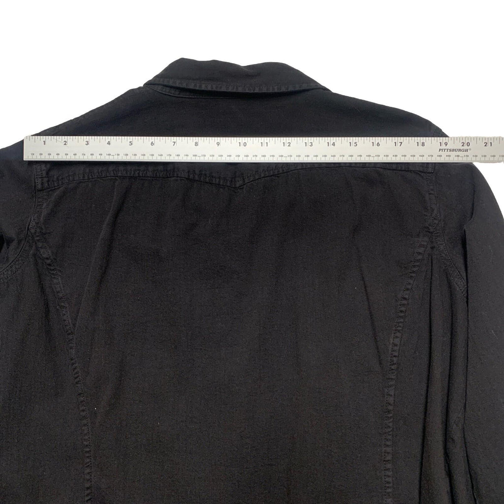 Lauren Jeans Company Mens 3X Black Button Up Military Shirt Shacket 100% Cotton