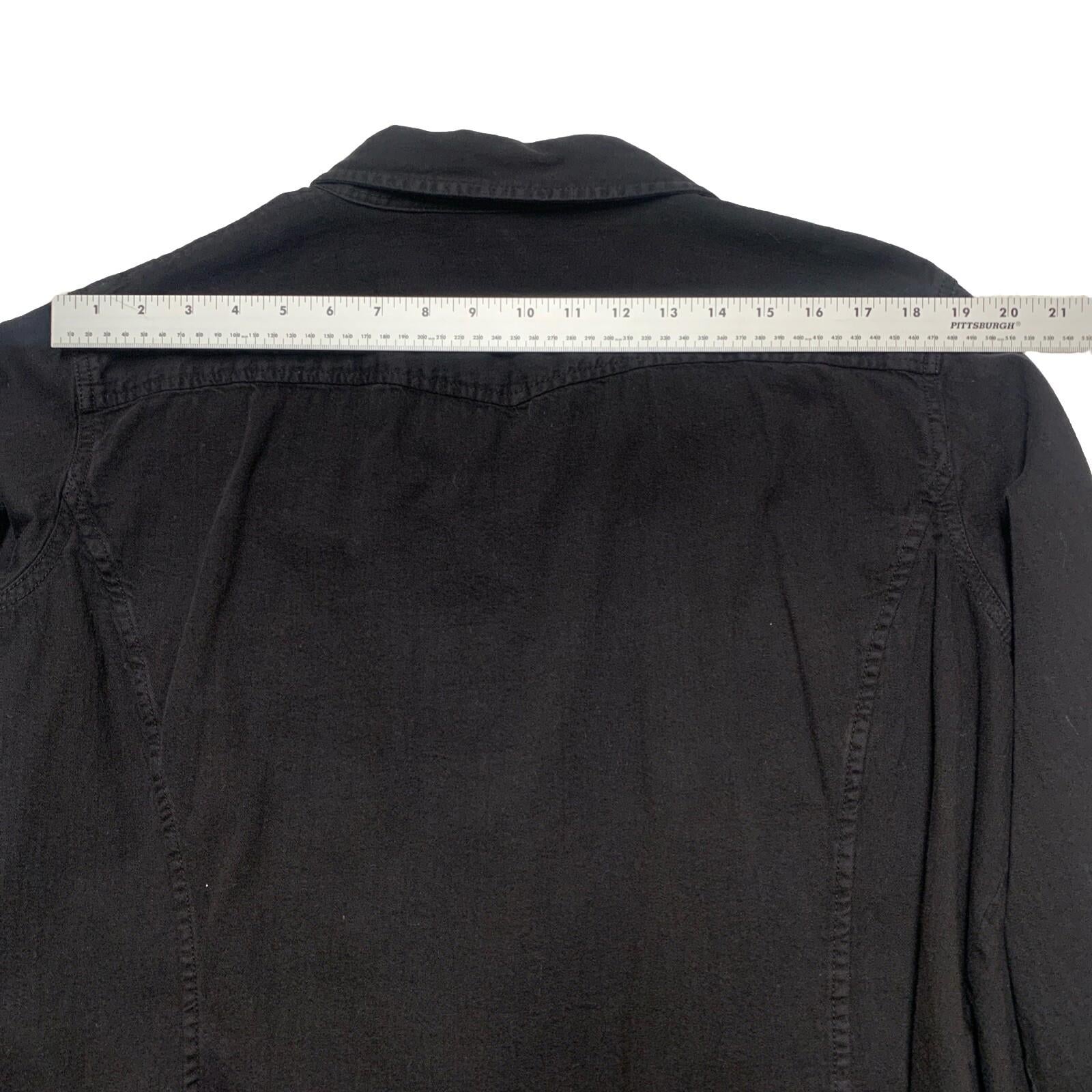 Lauren Jeans Company Mens 3X Black Button Up Military Shirt Shacket 100% Cotton