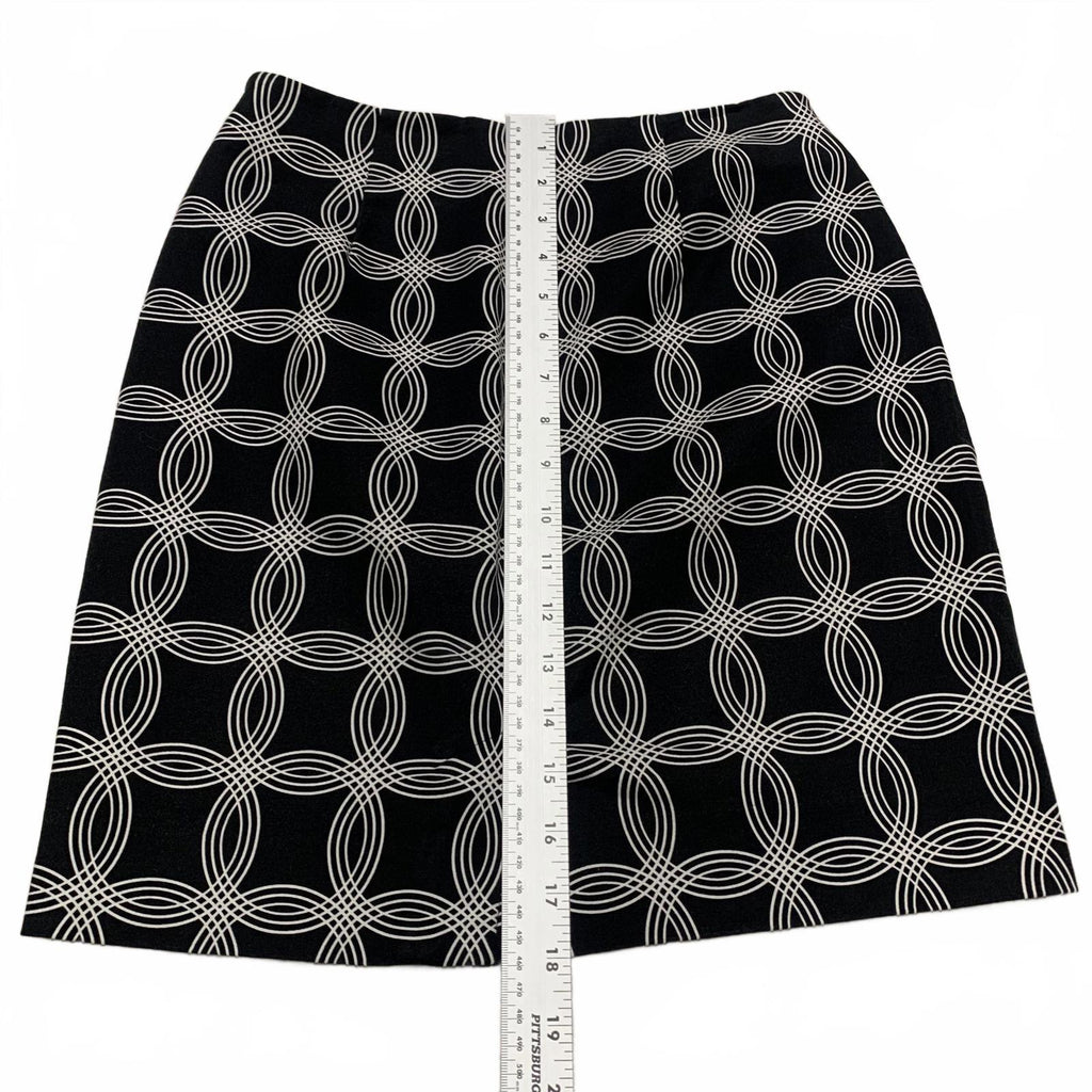 Banana Republic Womens Size 0 Black White Geometric Pattern Mini Skirt W26