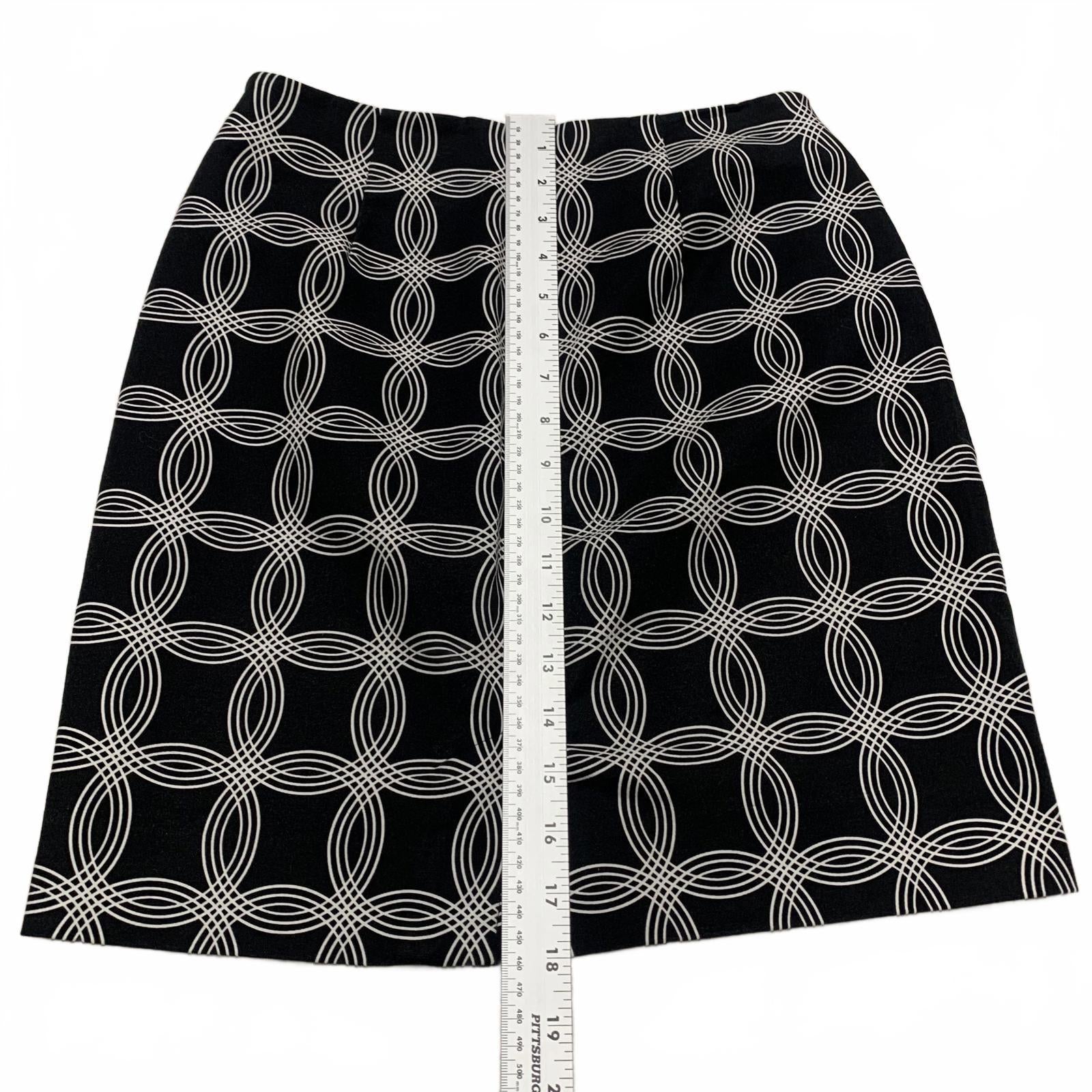 Banana Republic Womens Size 0 Black White Geometric Pattern Mini Skirt W26