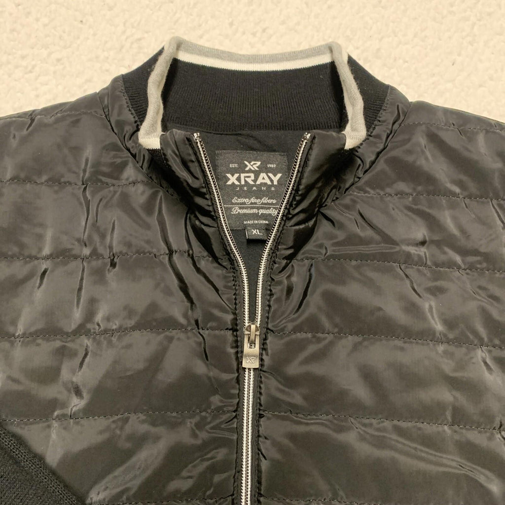 Xray Jeans Men's Size XL Black Light Weight Puffer Bomber Jacket
