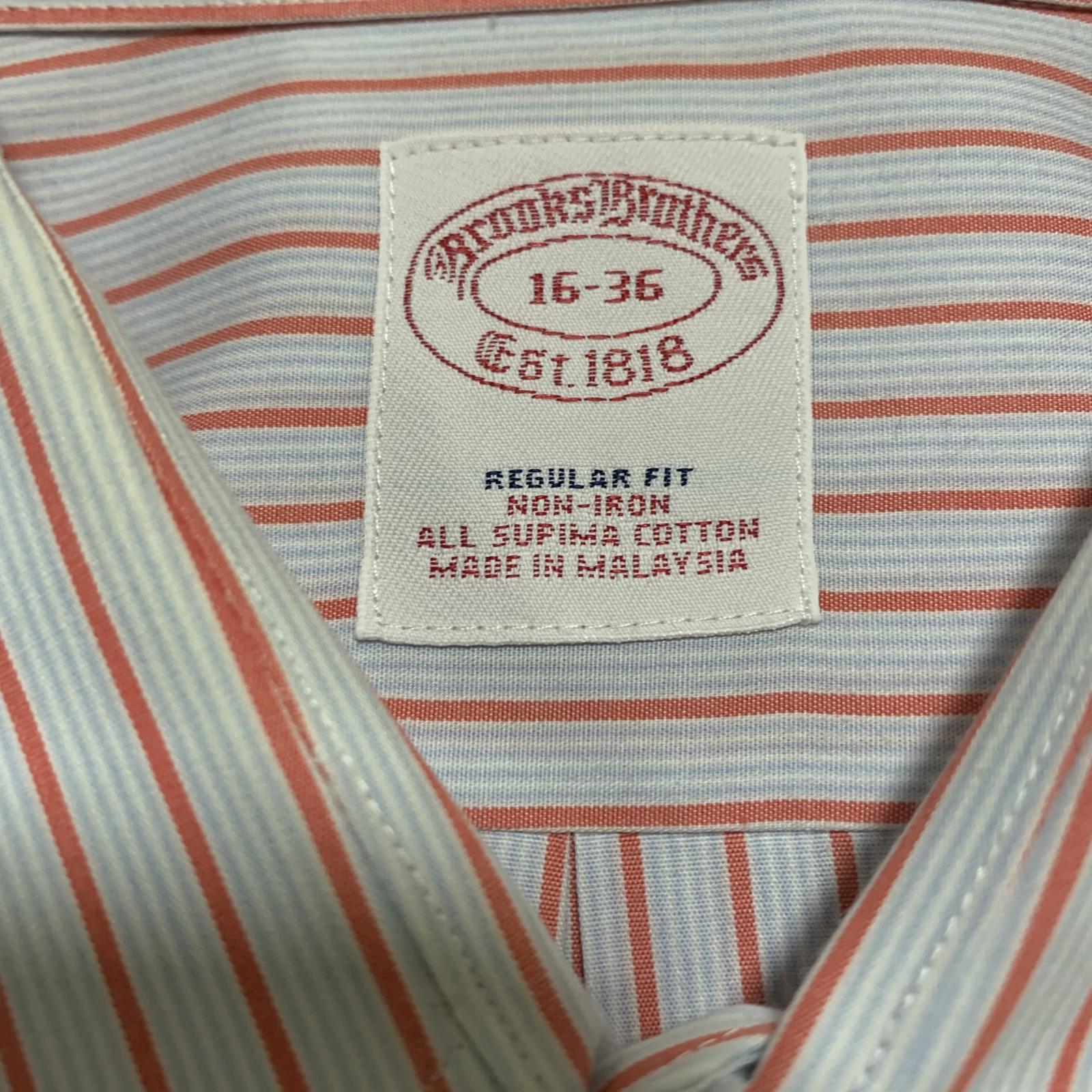Brooks Brothers Men’s 16-36 Dress Shirt R Fit Non-Iron Supima Cotton Long Sleeve