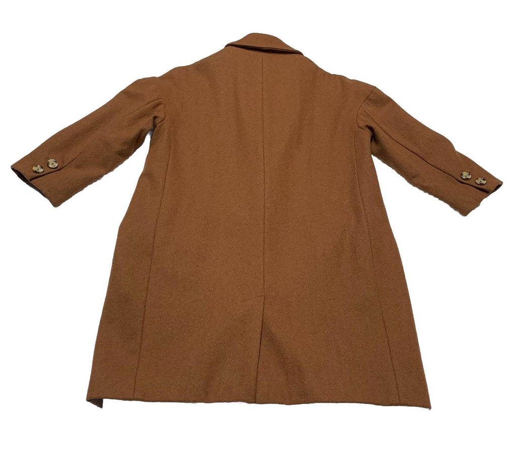 Cartonnier Wool Blazer Coat Women’s Small Brown Oversized Boyfriend 3/4 Sleeve