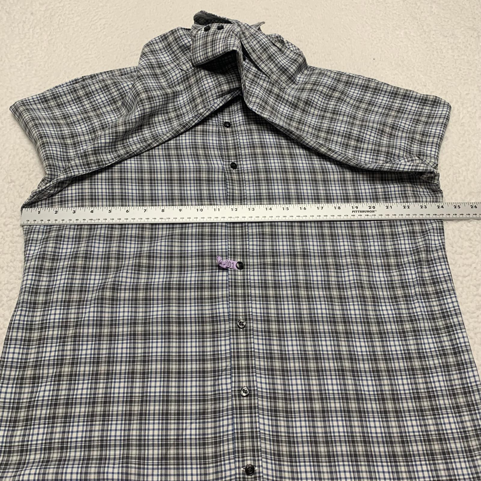 Maker Company Mens Size Large Black Gray Classic Plaid Shirt