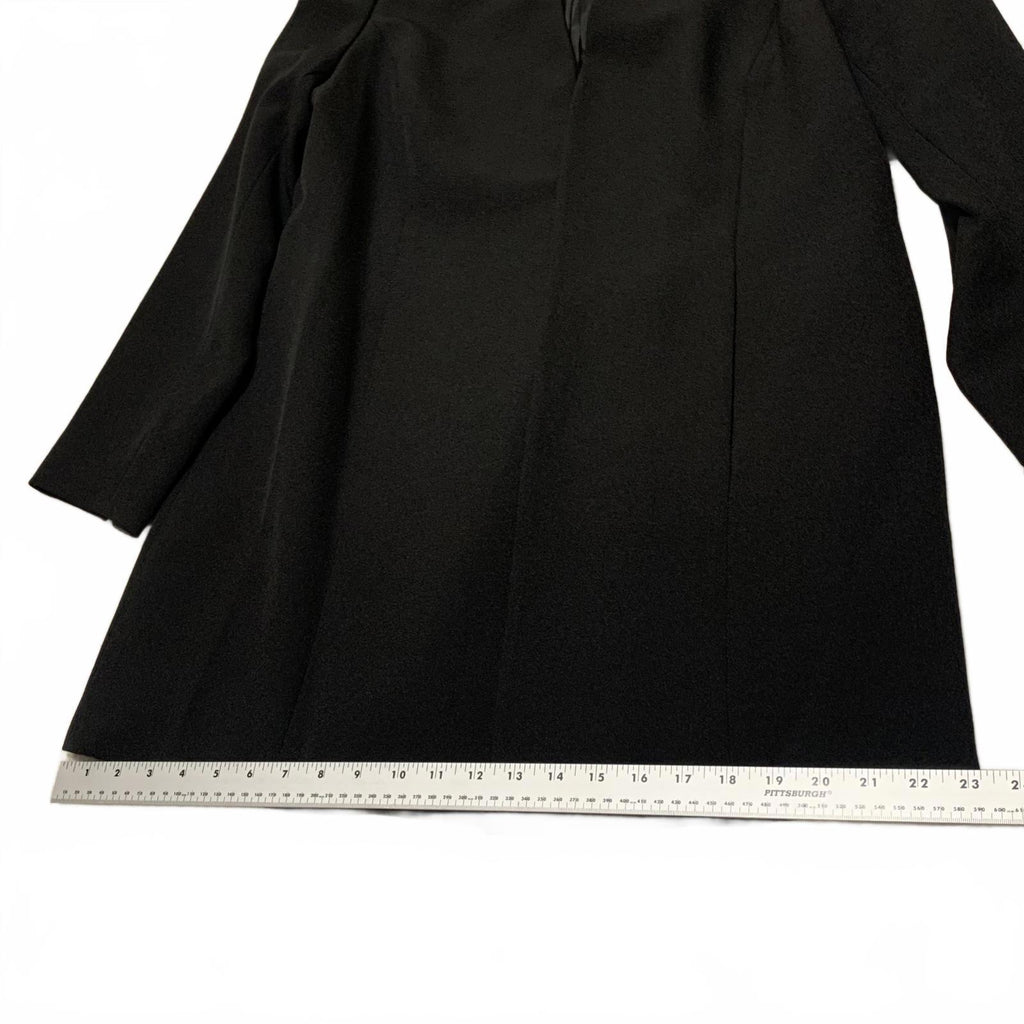 Kasper Women's Black Open Front Blazer Jacket Size 12 Lined Career Work Office