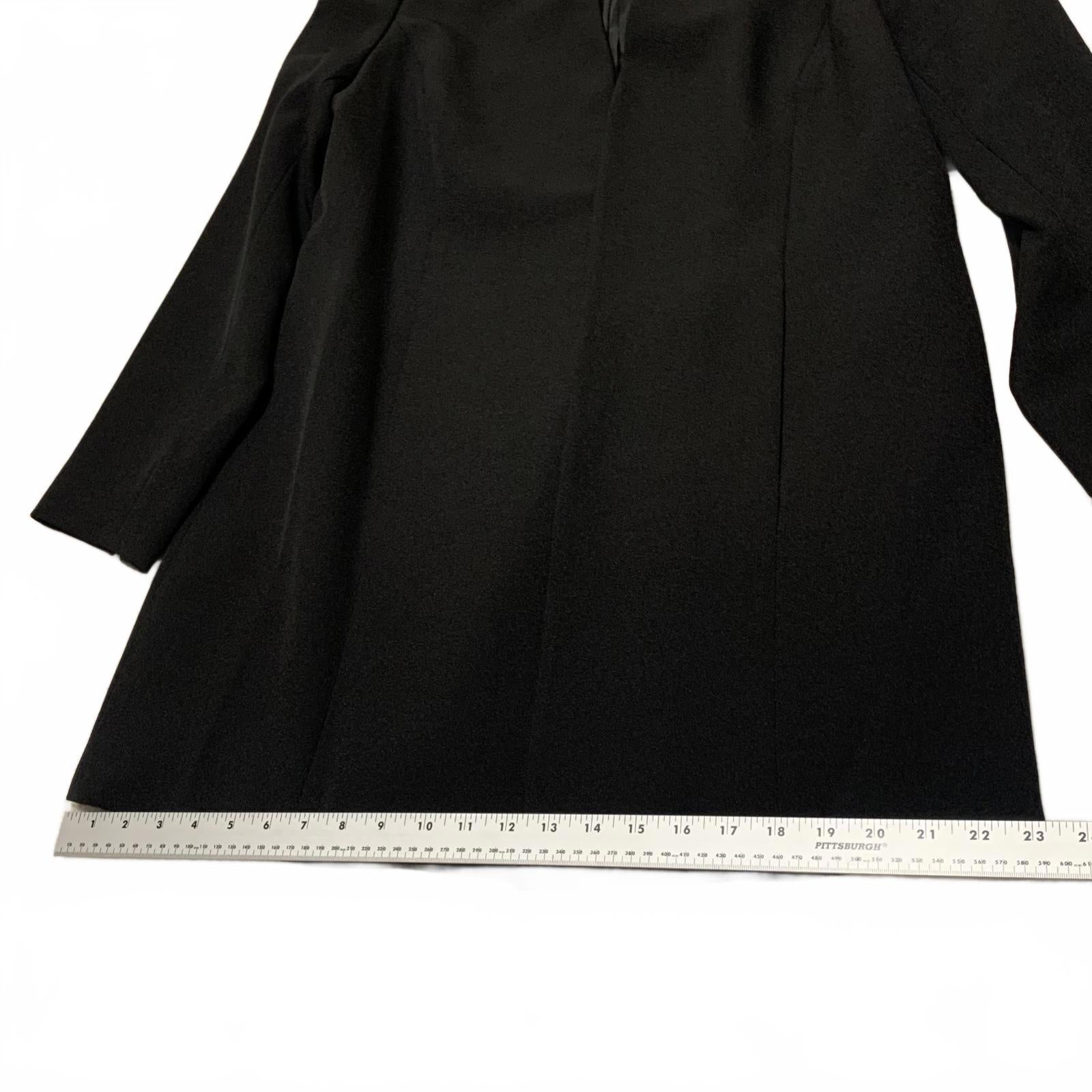 Kasper Women's Black Open Front Blazer Jacket Size 12 Lined Career Work Office